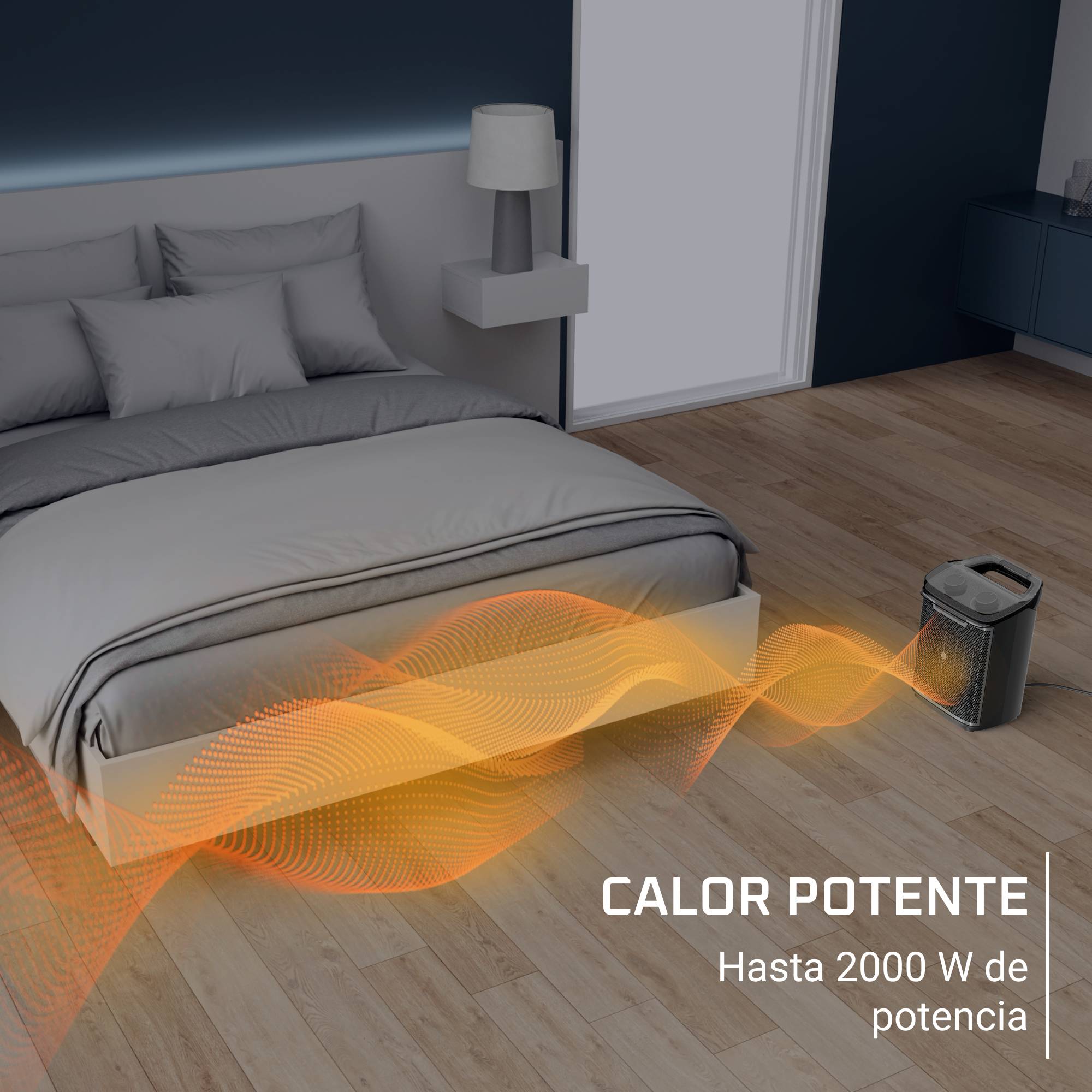 Intense Comfort + Aqua de Rowenta, Calefactor seguro para el baño, Silencioso, 2000 W