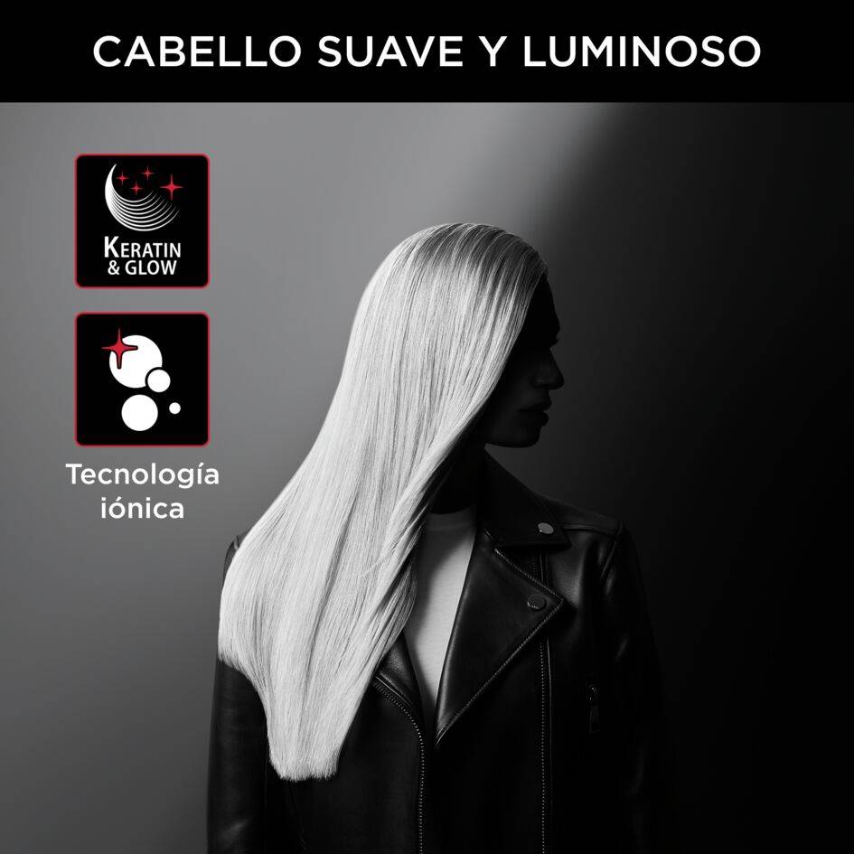 Optiliss Karl Lagerfeld, Plancha de pelo, Revestimiento Keratin & Glow, Liss & Curl