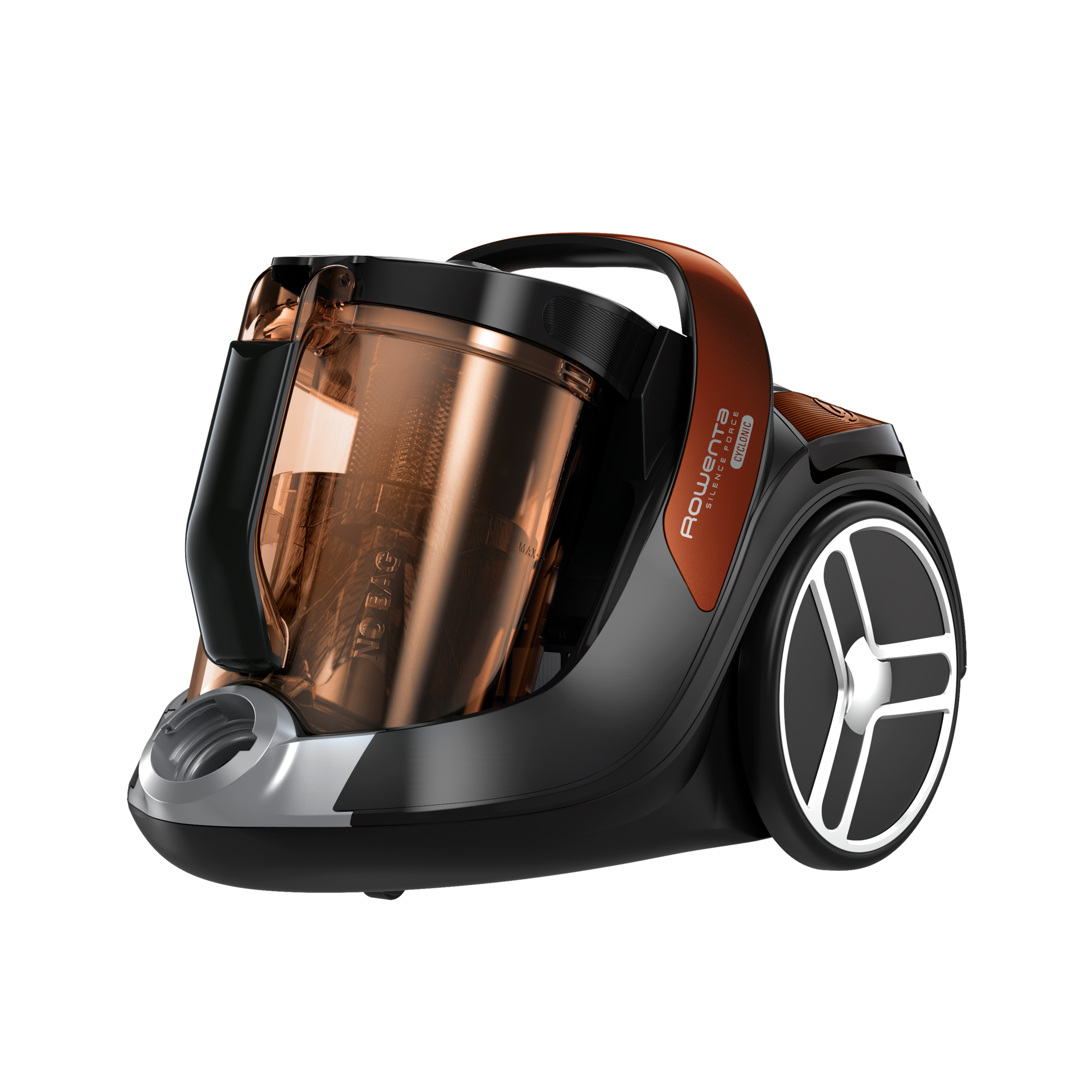 Silence Force Cyclonic, Aspiradora sin bolsa, Home and Car, Negra y naranja