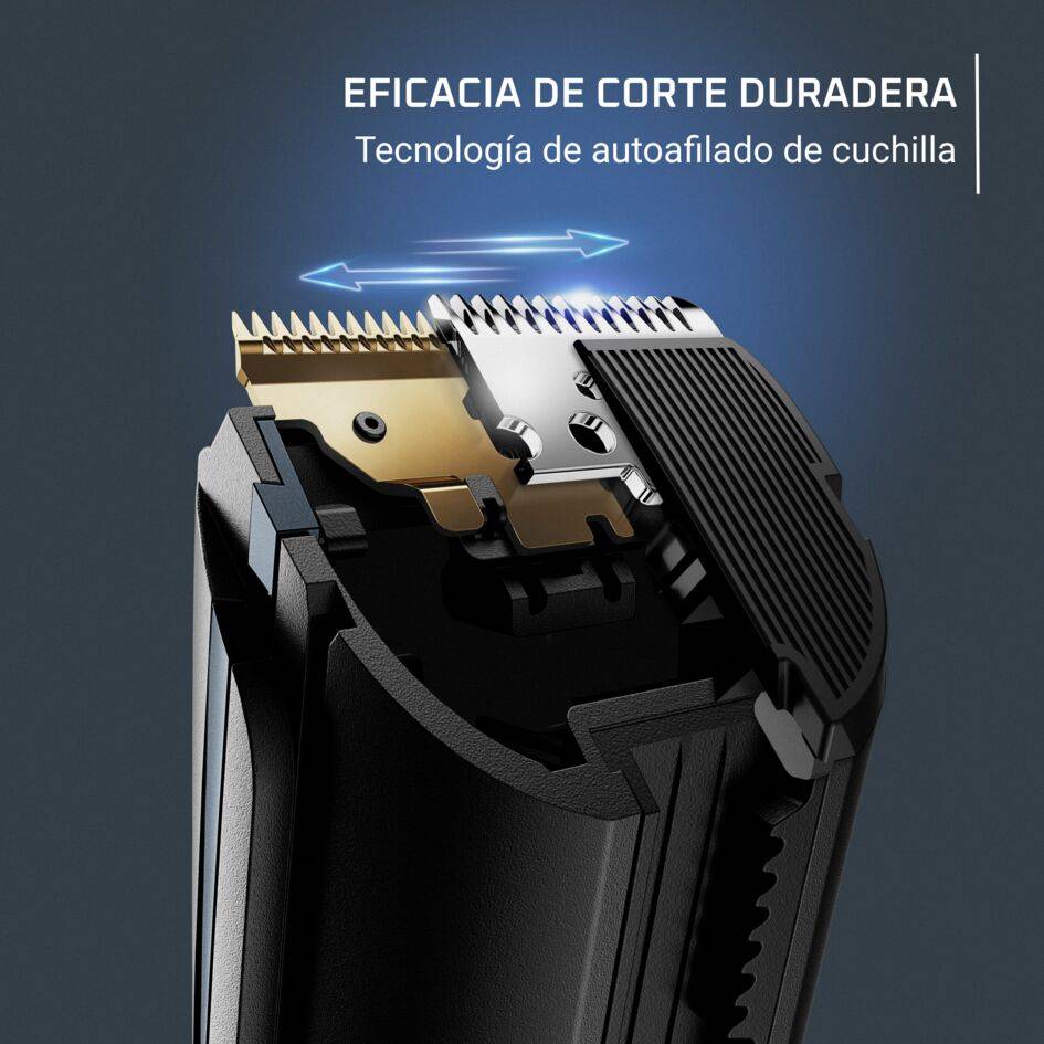 Virtuo de Rowenta, Barbero, Autoafilado de cuchillas, Alta precisión, Diseño compacto, Gran autonomía