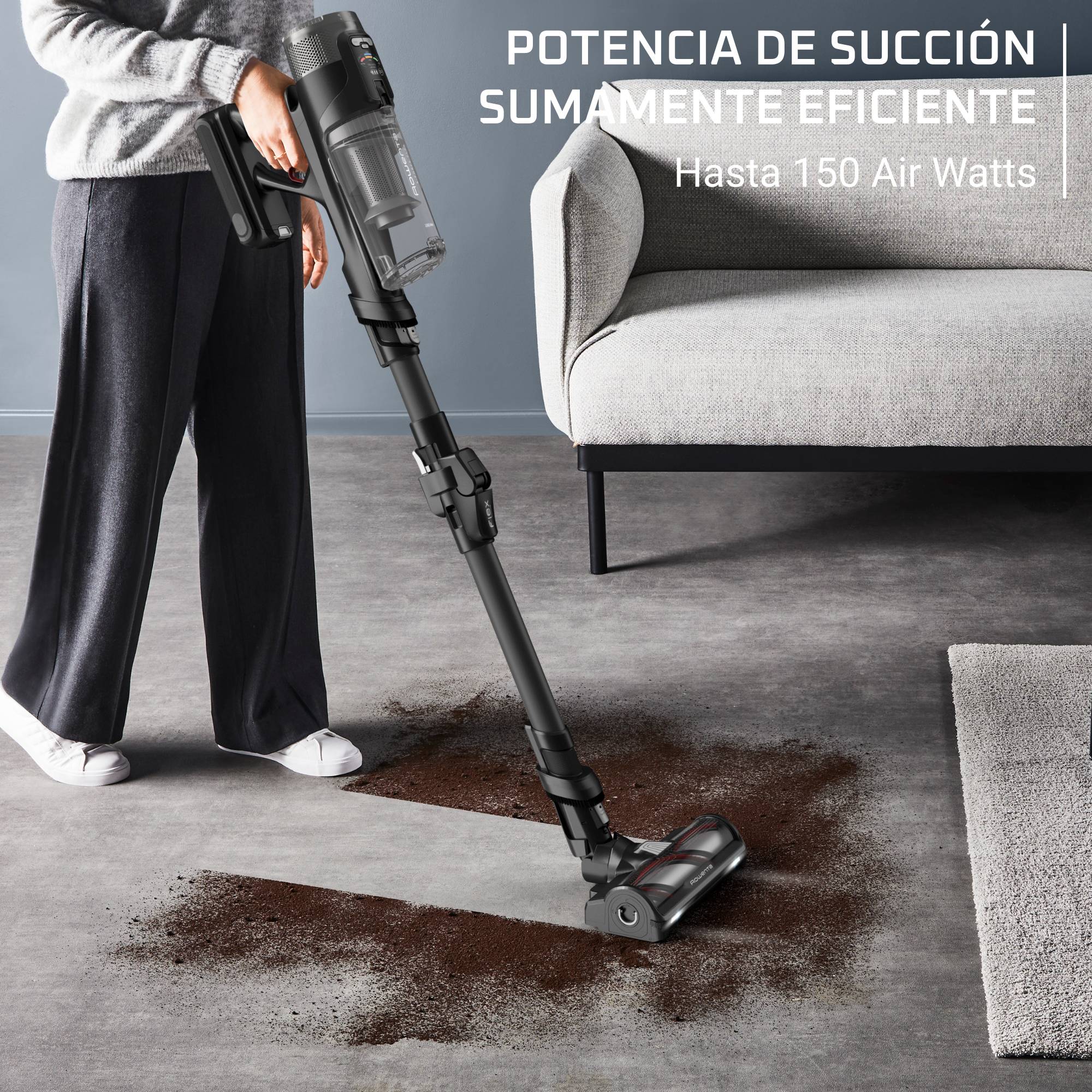 X-Force Flex 12.60 Neo Complete, Aspiradora escoba sin cable, 150 Air Watts, Gran autonomía, 2 cepillos Easy Brush, Pantalla Smart Control, Modelo antialergias