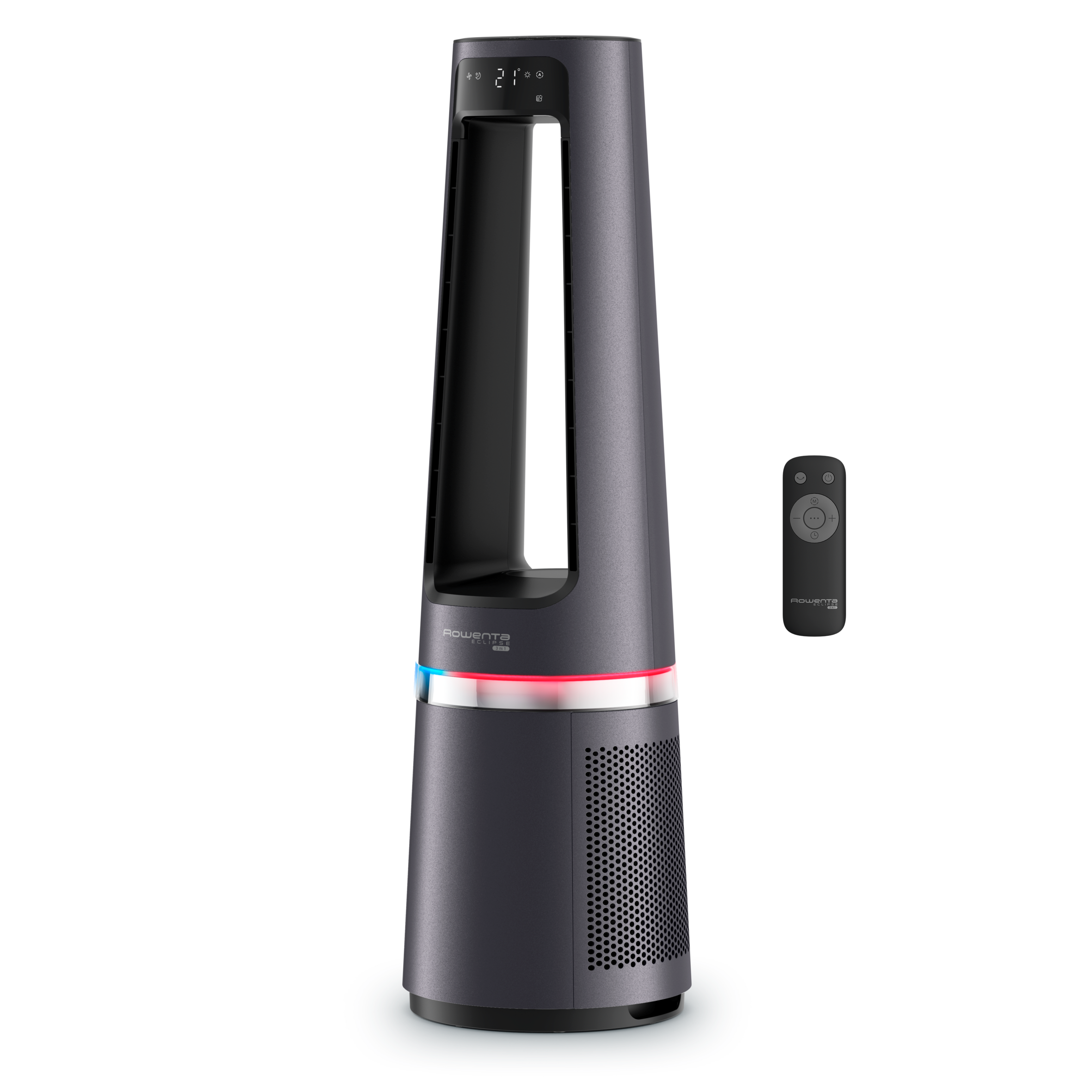 Eclipse 3 en 1, Purificador, Ventilador, Calefactor, Negro