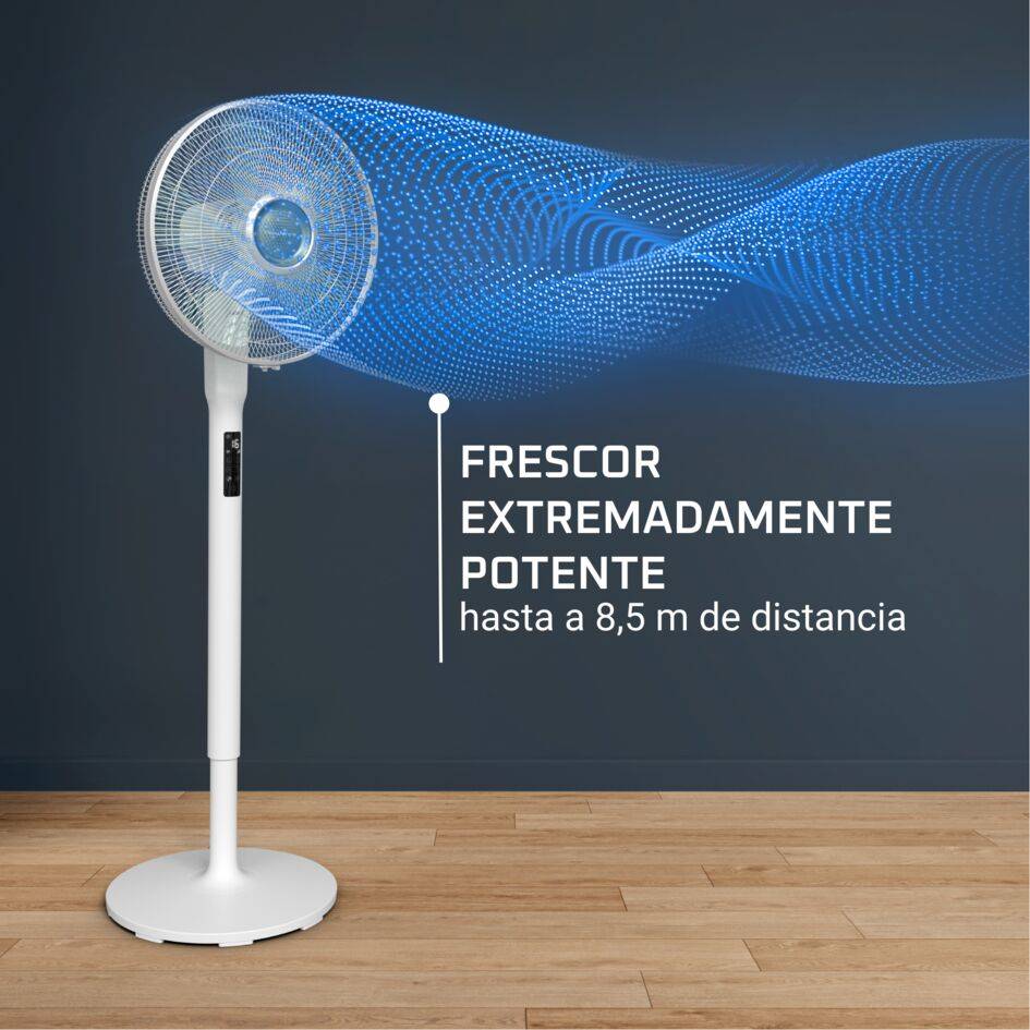 Turbo Silence Extreme +, Ventilador de pie, Potente, Silencioso, Bajo consumo