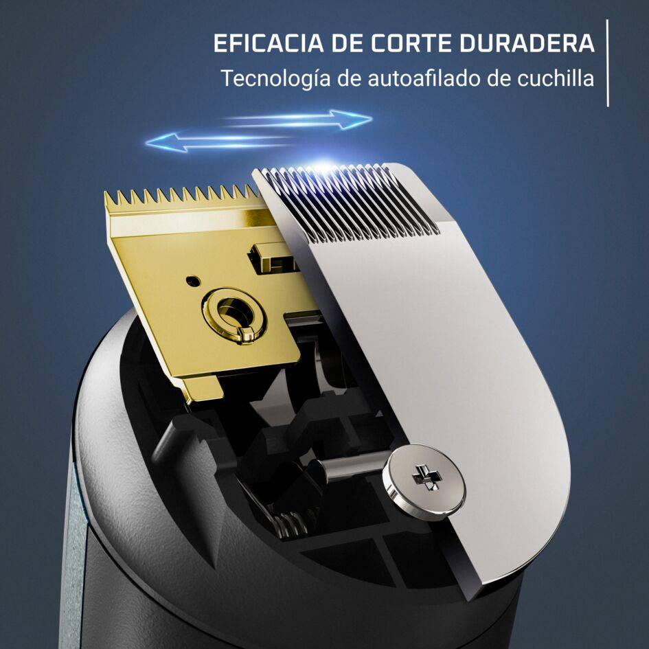 Selectium 15 en 1, Multiaccesorios para hombre, Cuchillas autoafilables, Alta precisión, A prueba de agua, 120 minutos de Autonomía