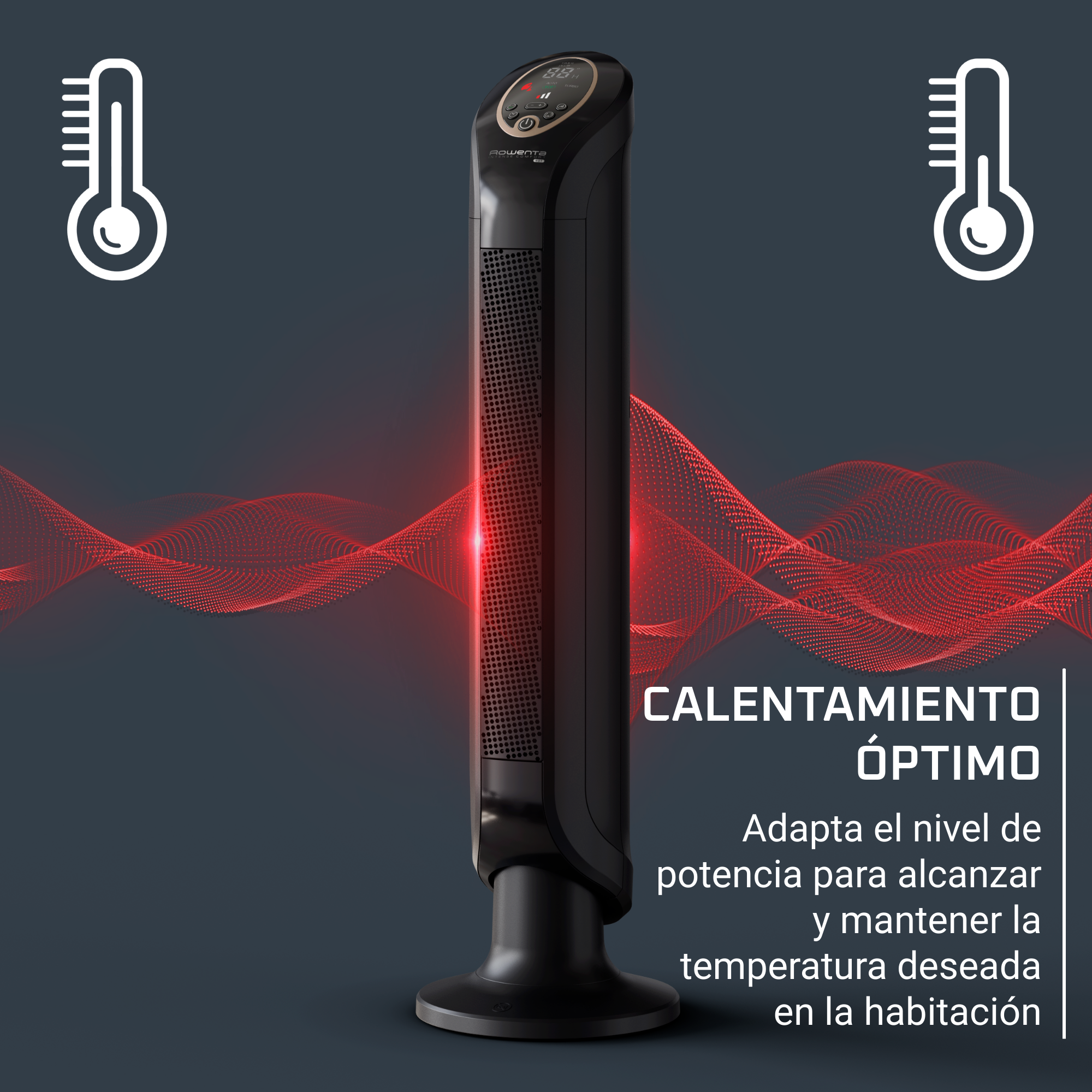 Intense Comfort Hot, Calefactor cerámico de torre, 42 dB(A), Modo Eco