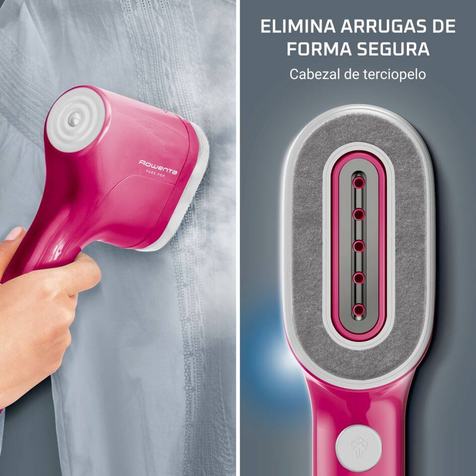 Pure Pop Rosa de Rowenta, Plancha vertical, Salida de vapor 20 g/min,