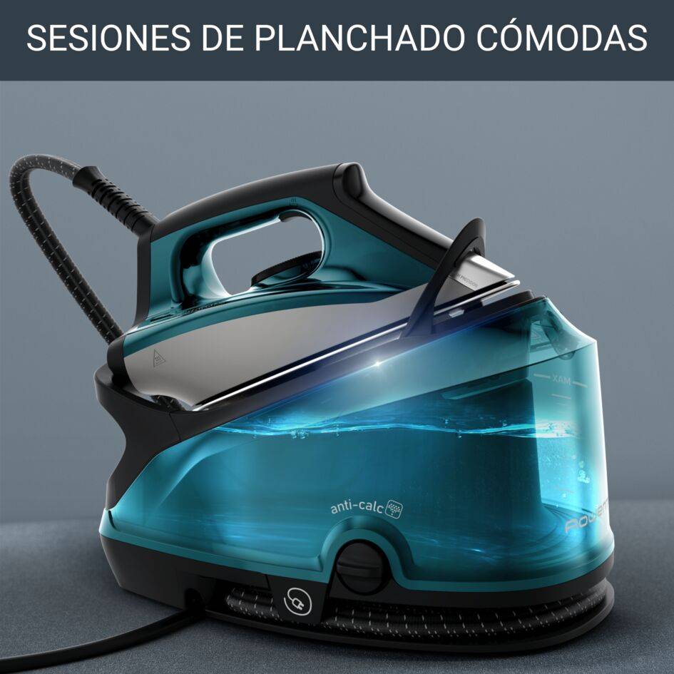 Compact Steam Pro, Centro de planchado, 6,3 bares, Golpe de 325 g/min, Modo Eco, Azul