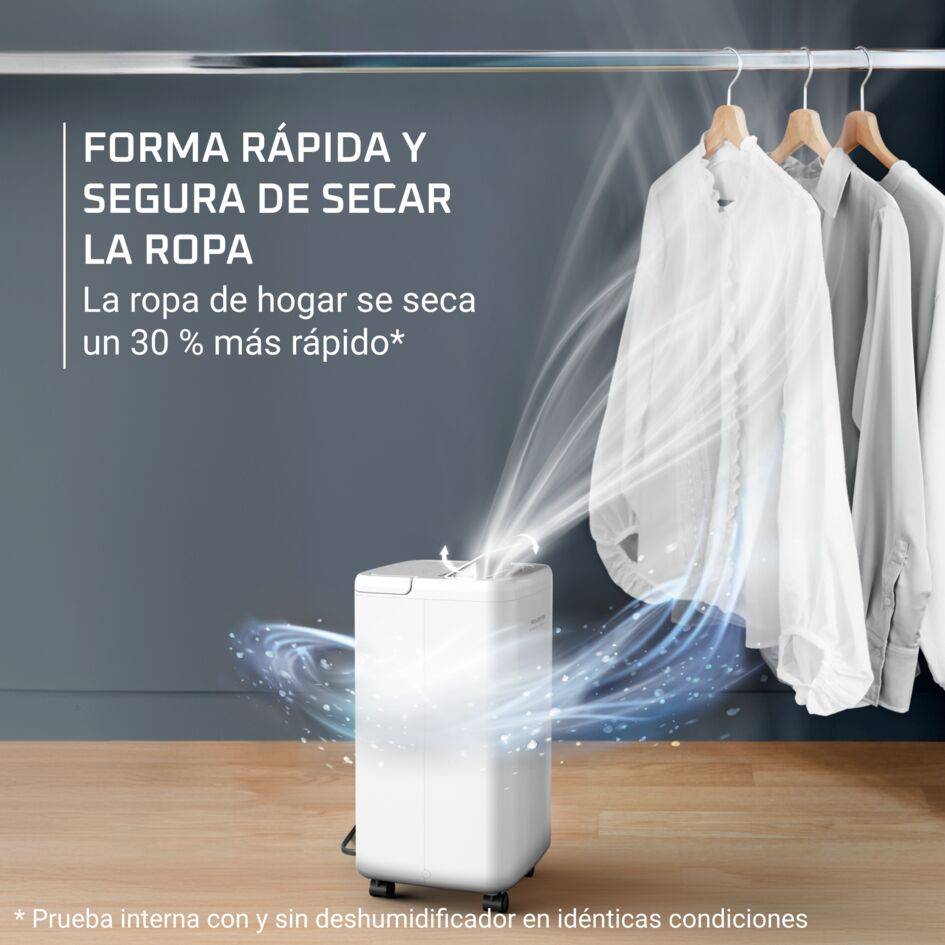 Extreme Dry Compact + de Rowenta, Deshumidificador, Elimina hasta 16 L de humedad al día