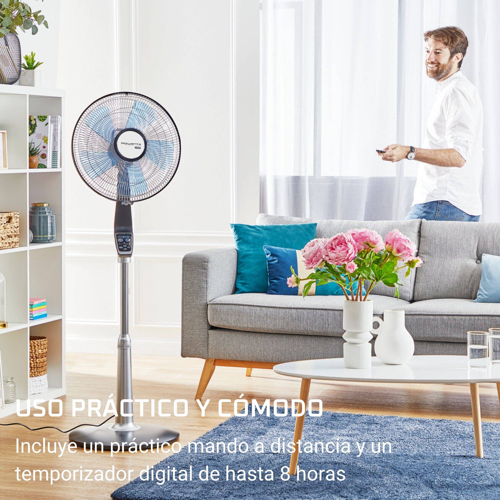 Turbo Silence Extreme, Ventilador de pie, Silencioso, Mando a distancia