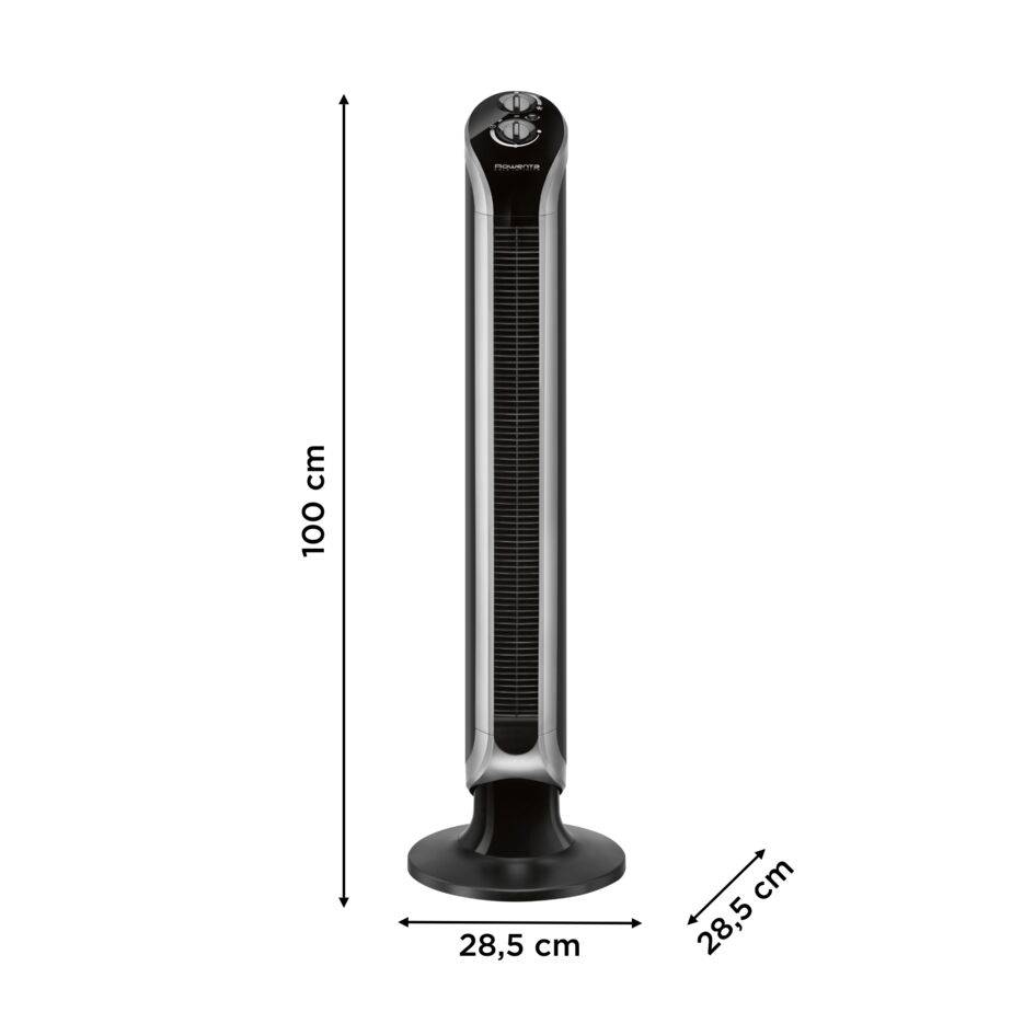 Ventilador de torre Rowenta Eole Infinite, potente, silencioso, bajo consumo, oscilación de 180°, 3 velocidades, temporizador