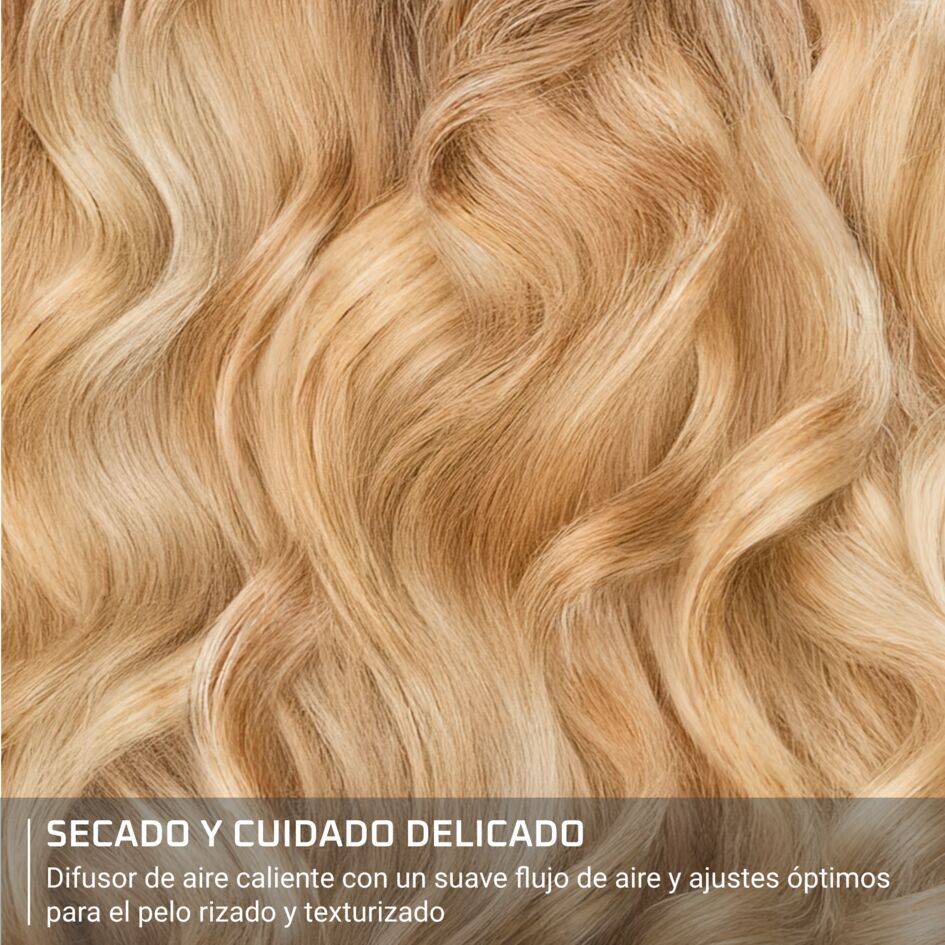 Curl Harmony de Rowenta, Difusor de aire caliente, 3 en 1, Para cabellos rizado, Diseño ergonómico, 3 accesorios y neceser