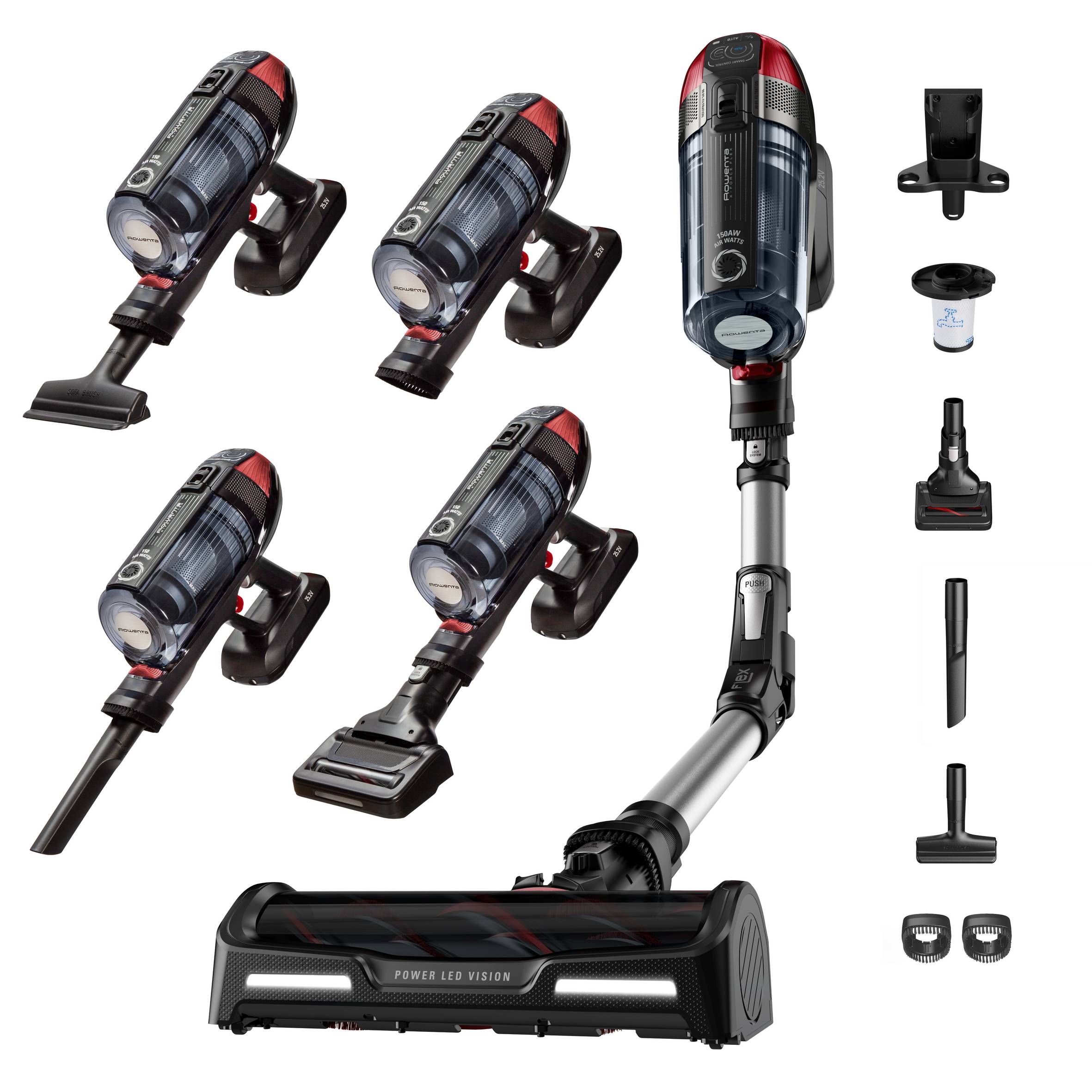 X-Force Flex 12.60, Aspiradora sin cable, 150 airwatts, Depósito 0,9 L, Animal Care, Negro