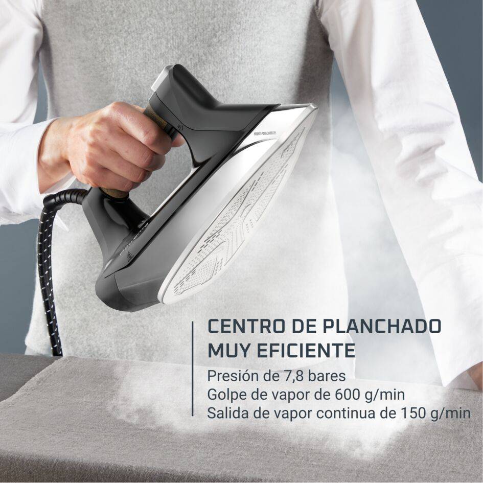 Eco Steam Pro, Centro de planchado, 7,8 bares, Golpe de 600 g/min, modo Eco