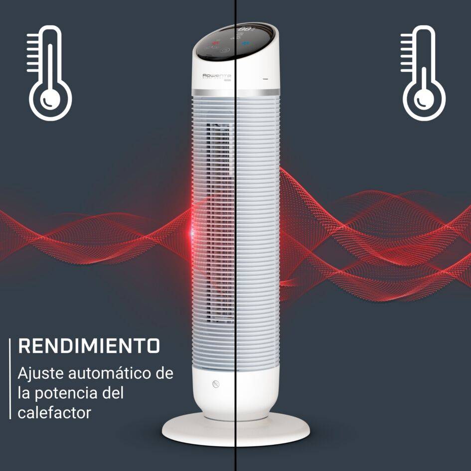 Silent Comfort 3 en 1, Ventilador de torre, Calienta y purifica, Silencioso