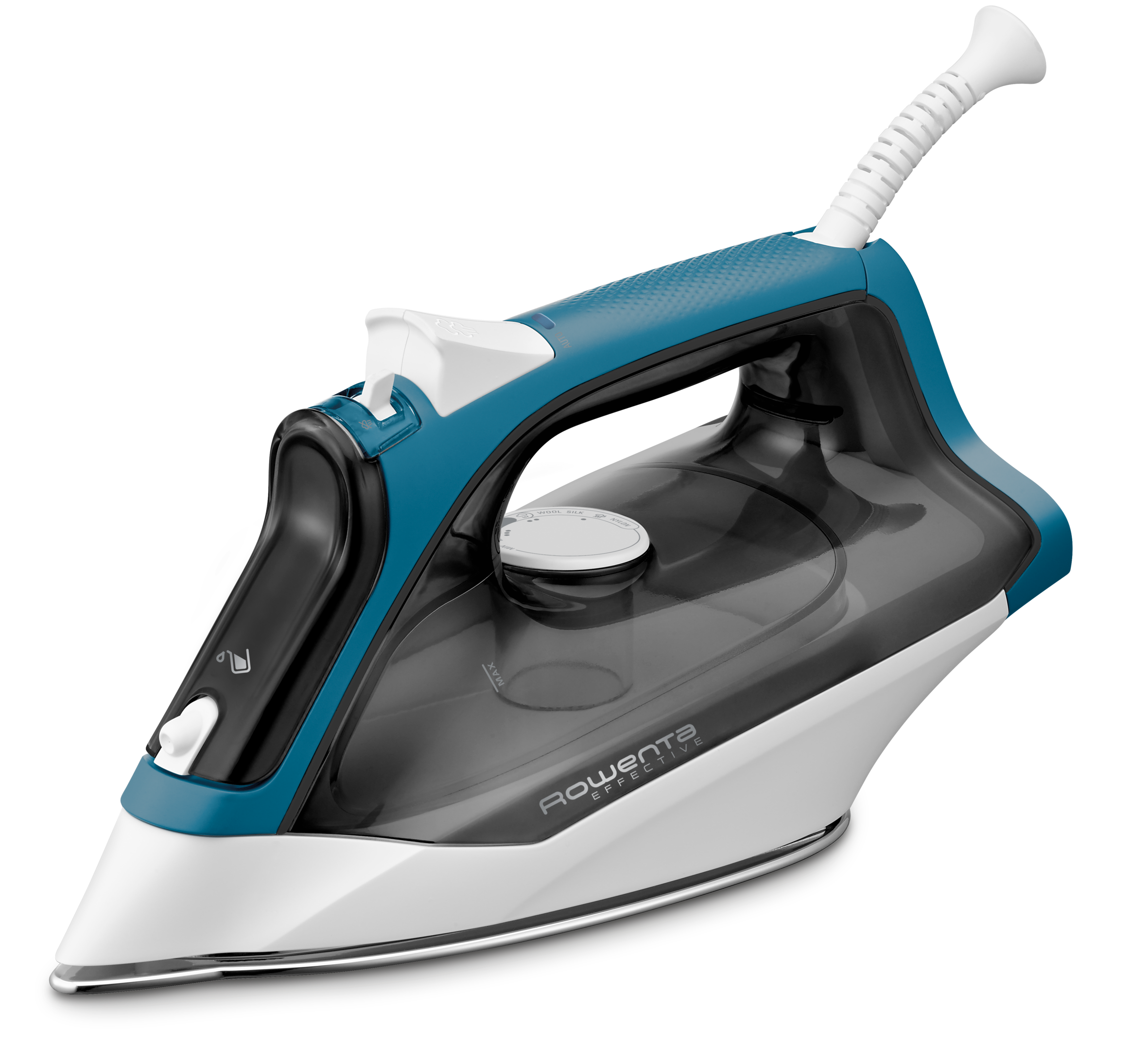 Effective, Plancha de vapor, Golpe de 110 g/min, Azul, blanca y negra