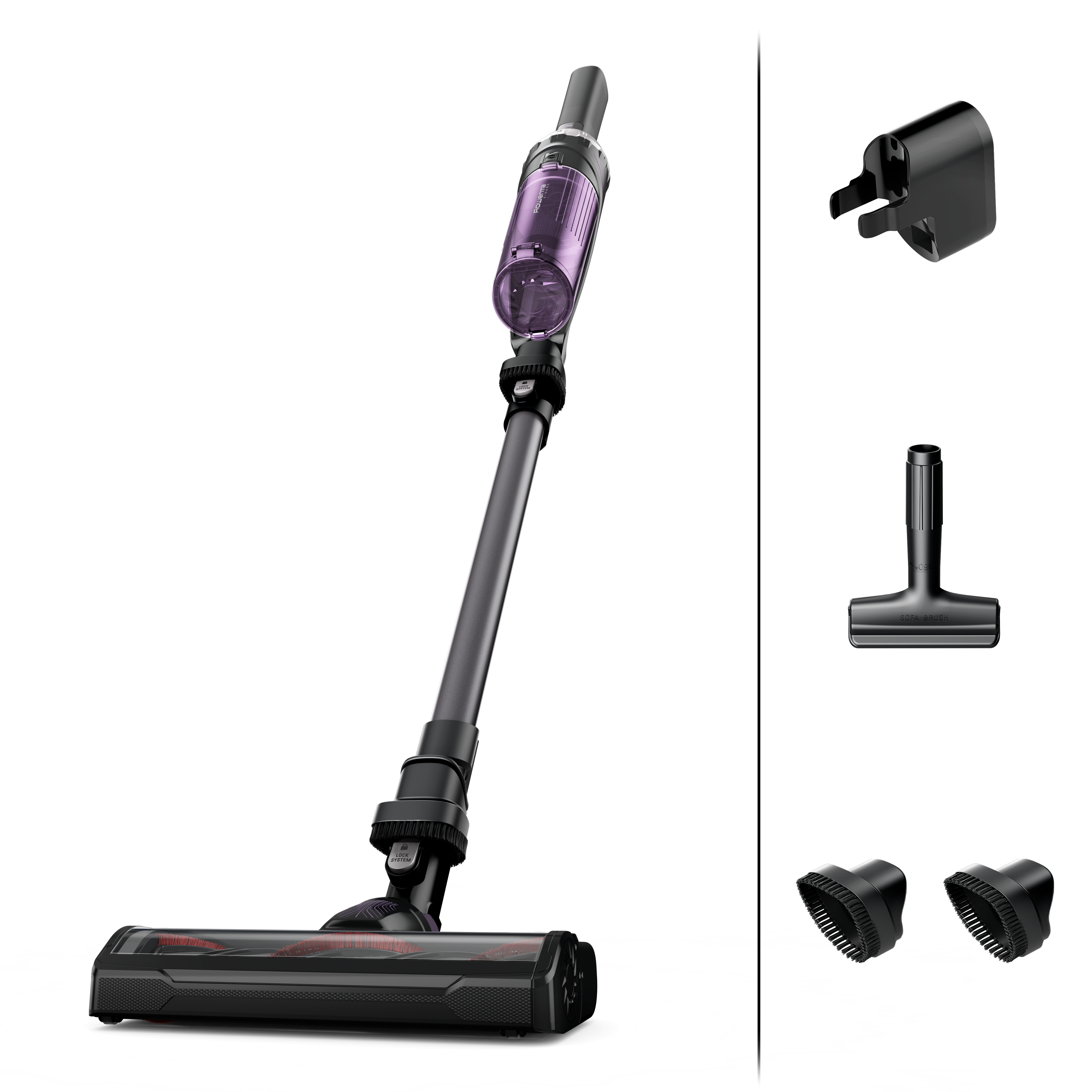 X-Nano, Aspiradora sin cable, Diseño muy ligero y compacto, 1kg en mano, Autonomía de 40 minutos, Base de carga, Lila y gris