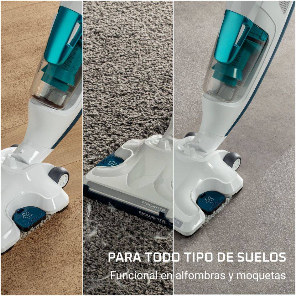 Clean & Steam Revolution, Escoba aspiradora de vapor con cable, Blanco y azul