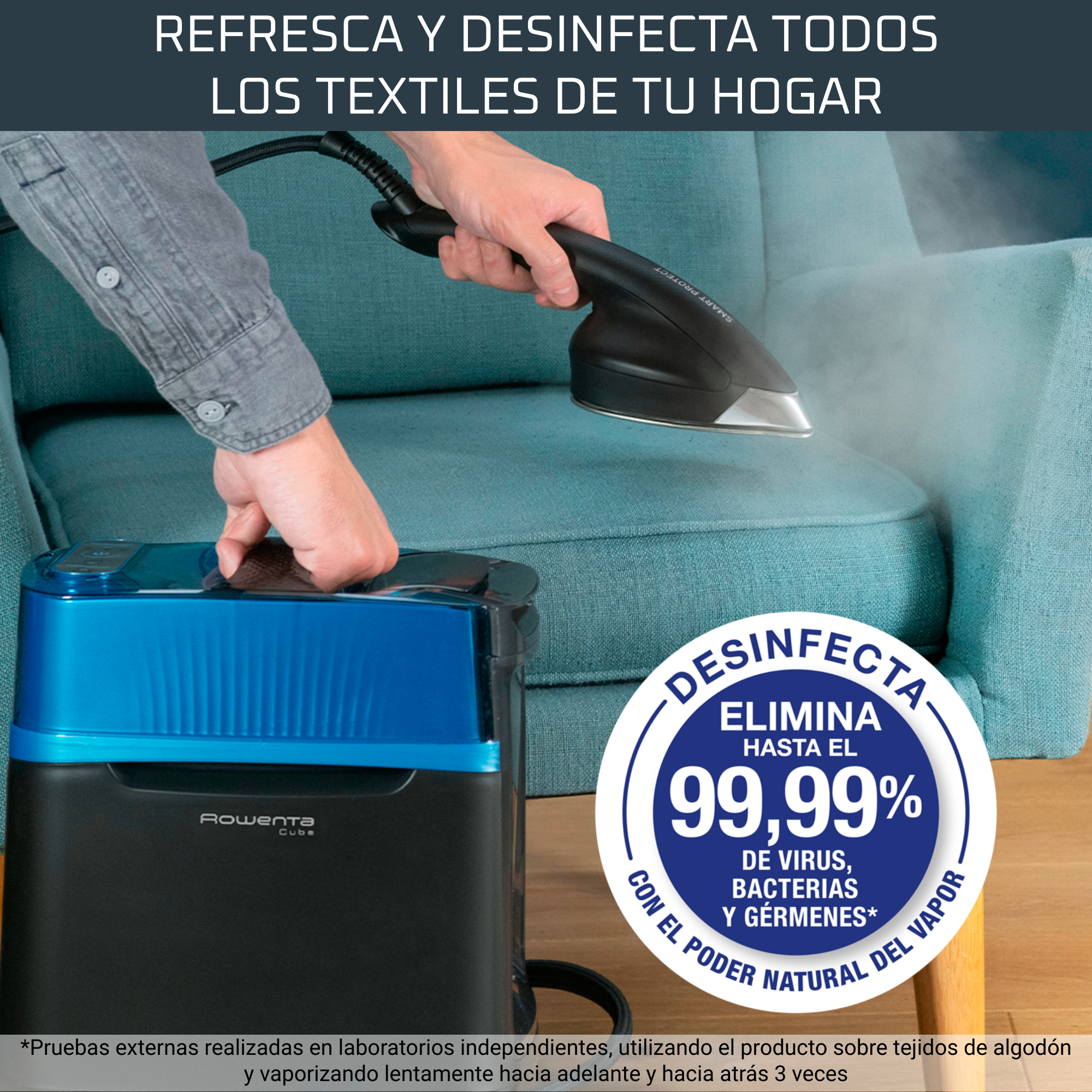 Cube, Solución de planchado, Portátil, Golpe de 200 g/min, Vapor continuo de 90 g/min