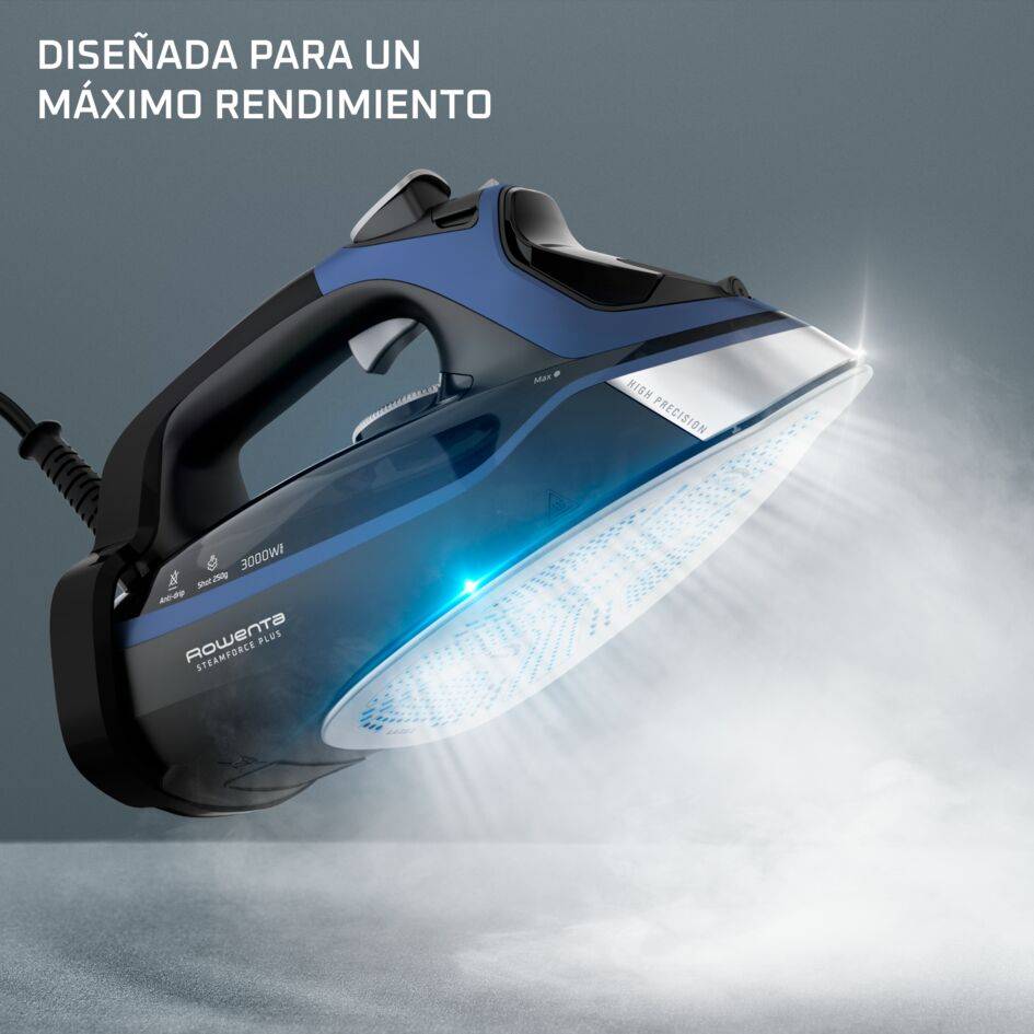 Steamforce de Rowenta, plancha de vapor, 3000 W, vapor continuo de 45 g/min, golpe de vapor de 250 g/min, óptima distribución del vapor, protección antigoteo, apagado automático, depósito de agua de 350 ml