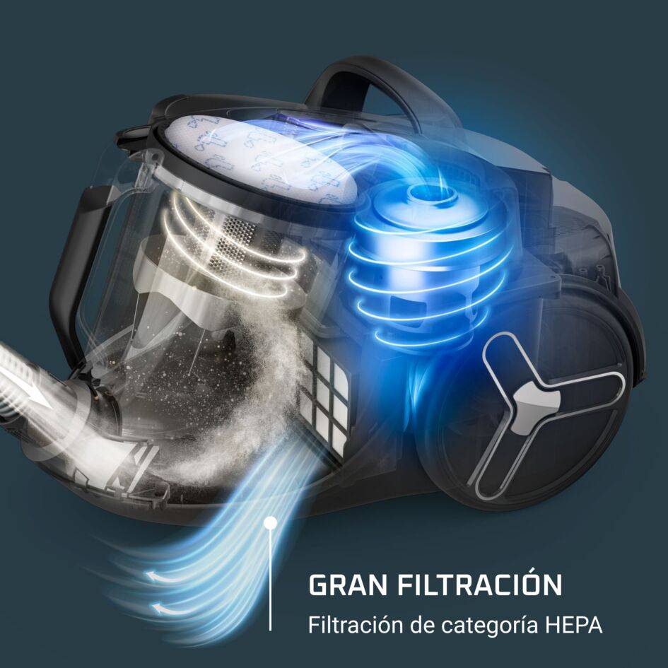 Green Force Cyclonic Max de Rowenta, Aspiradora Sin Bolsa, 900 W, Modelo Clásico, Diseño Ecorresponsable, 2,5&nbsp;L de capacidad