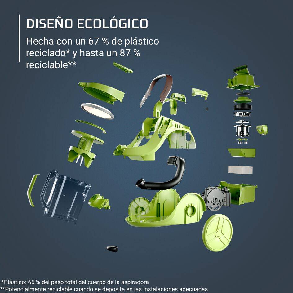 Green Force Cyclonic Effitech®+, Aspiradora sin bolsa, 900 W, Animal Care