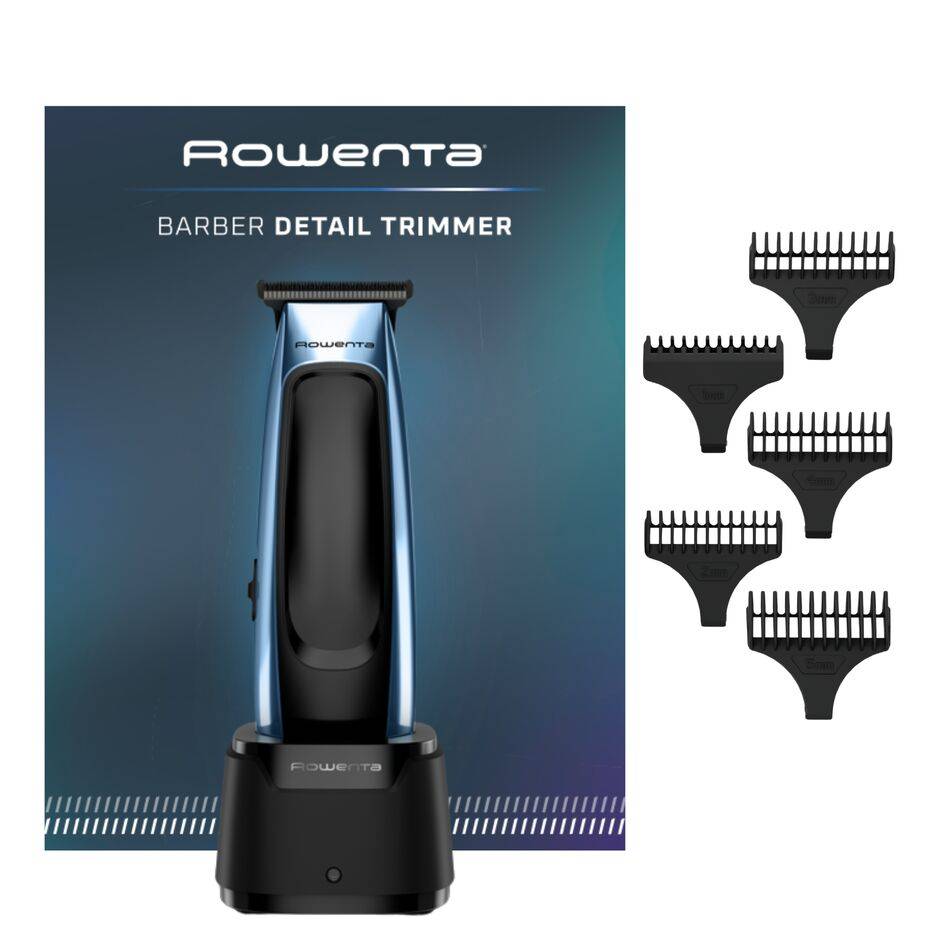 Recortadora de barba Barber Experience de Rowenta, Recubrimiento de carbono tipo diamante, Hoja en T, Gran autonomía