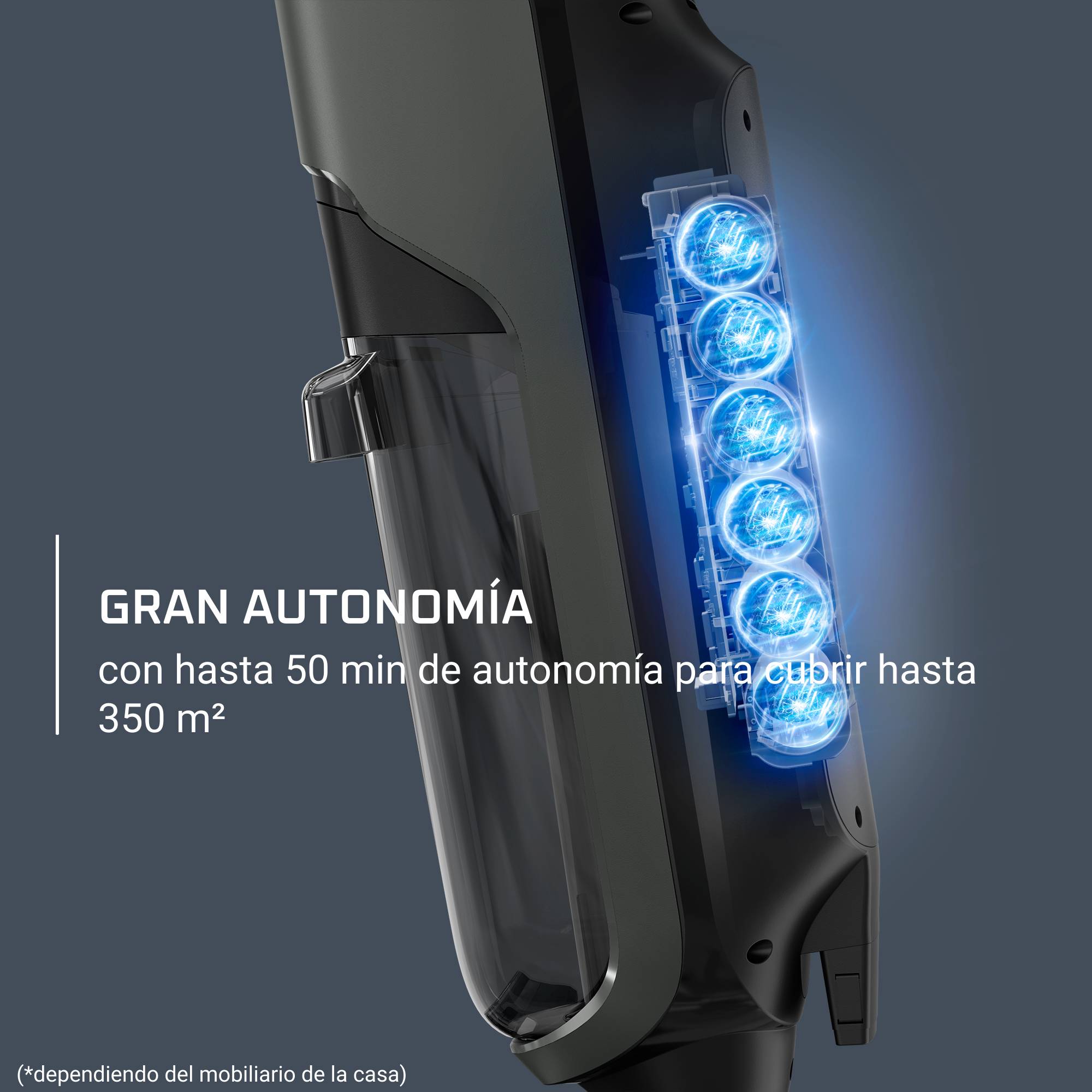 X-Clean 4 de Rowenta, Fregona Eléctrica Sin Cable, 2 en 1 Aspira y Friega a la vez, 200 W, Pantalla De Control Inteligente, 10kPA, Ajuste Automático De Limpieza: Eco, Auto Y Max