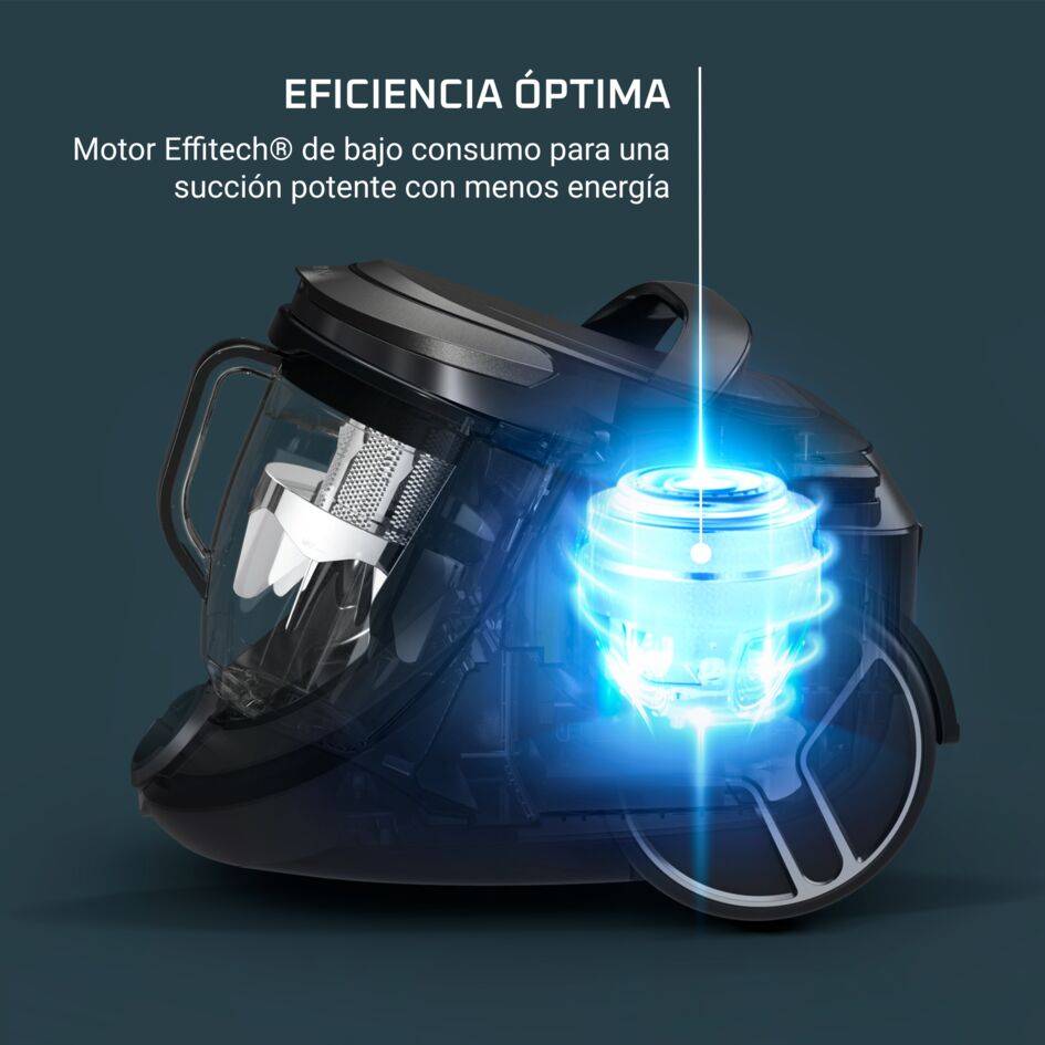 Silence Force Cyclonic Effitech, Aspiradora sin bolsa, Bajo consumo, 59 dB(A), Modelo parqué