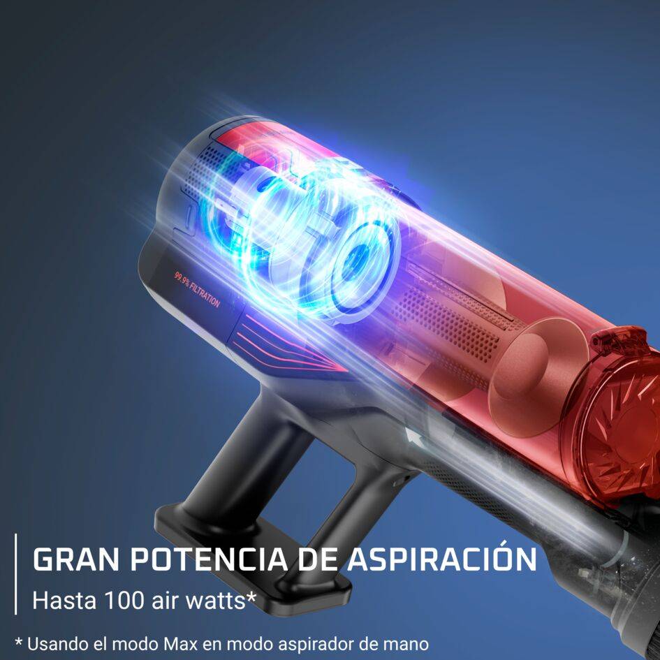 X-Force 8.80 de Rowenta, Aspiradora Escoba Sin Cable, Limpieza Potente, 100 AW, solo 1,3 kg en modo de mano, con cepillo multifunción con LEDs, Modelo para Mascotas