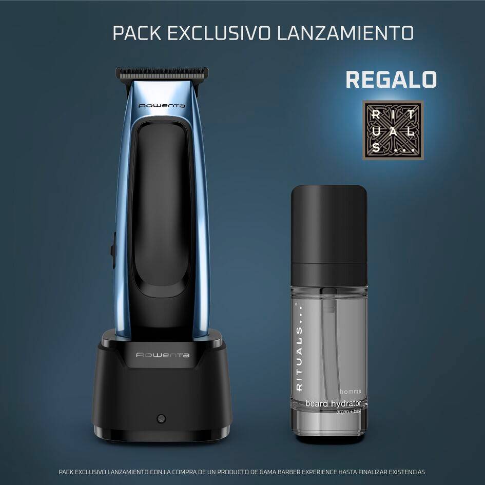 Recortadora de barba Barber Experience de Rowenta, Recubrimiento de carbono tipo diamante, Hoja en T, Gran autonomía