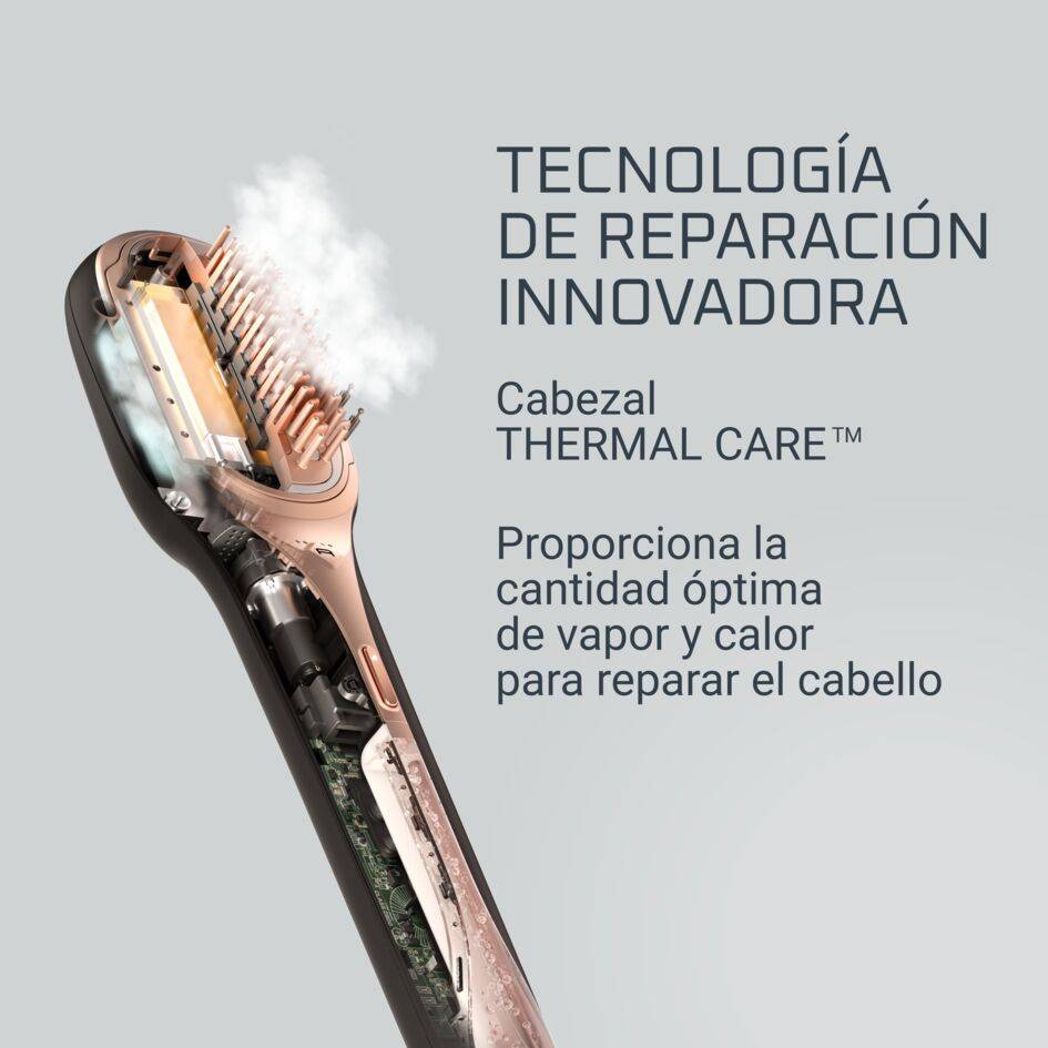 Hair Therapist™, Cepillo reparador del cabello, Tecnología Thermal Care, Negro