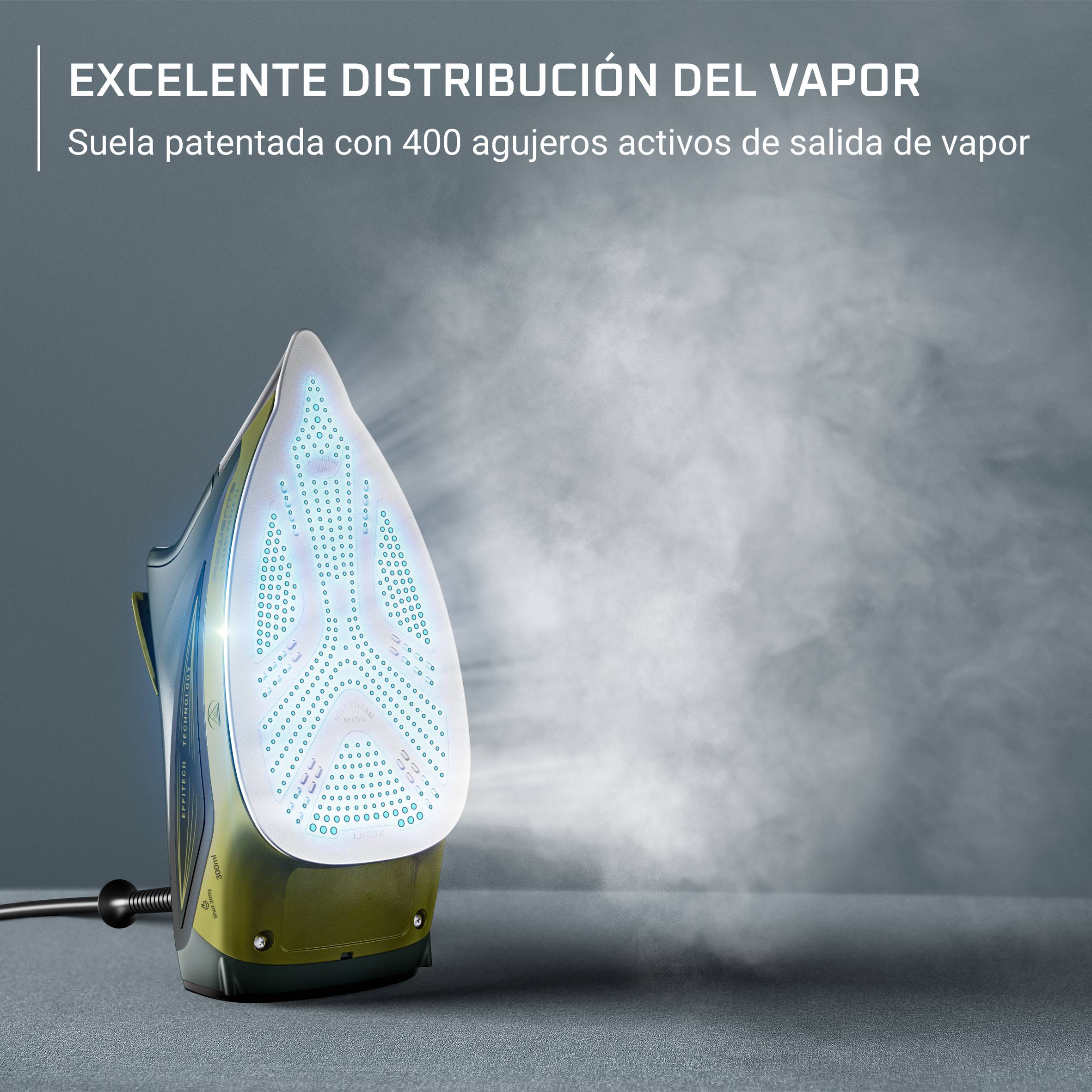 Energy Force 70 de Rowenta, Plancha de vapor, potente golpe de vapor de 200 g/min, ahorro de energía