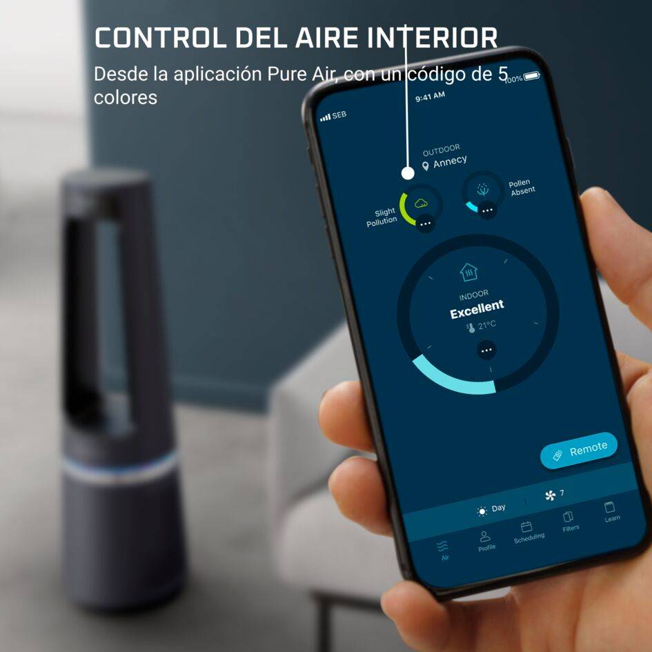 Eclipse Connect 3 en 1, Purificador, ventilador y calefactor, Control desde la app, Negro