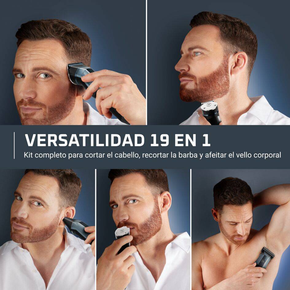 X-Series 900 de Rowenta, Recortadora todo en uno para hombre, Cuchillas con Revestimiento de Titanio, 360 min, 19 accesorios