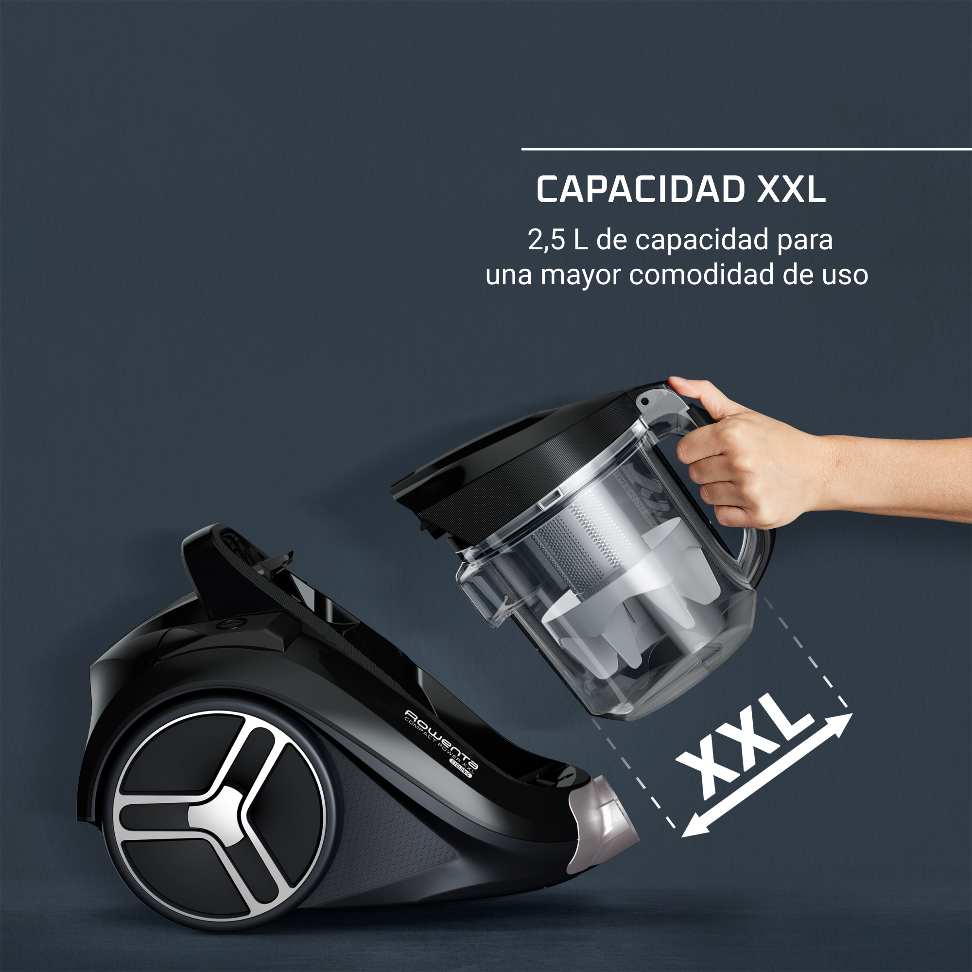 Compact Power XXL, Aspiradora sin bolsa,2,5 L, diseño compacto, motor EffiTech