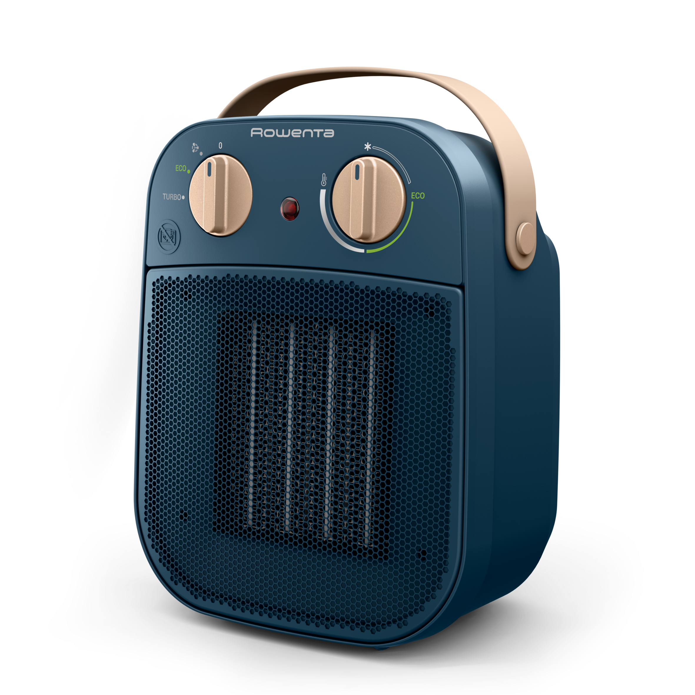 My Nomad de Rowenta, Calefactor Potente, Silencioso, Modo Turbo 1800W, Modo Eco 900W, Diseño Compacto, Fácil de transportar, Azul