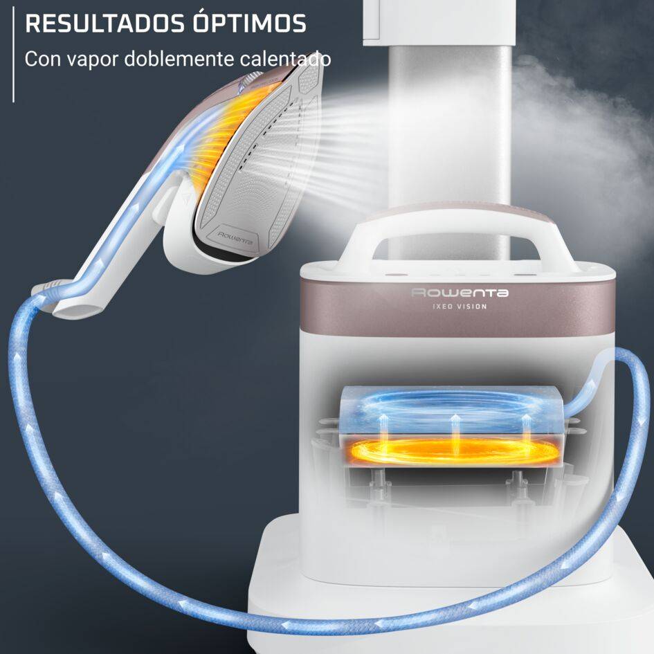 IXEO Vision de Rowenta, Plancha y Cepillo de vapor todo en uno, Tabla multiposición, LED Vision, Salida de vapor de hasta 80&nbsp;g/min y un potente golpe de vapor de 200&nbsp;g/min, QR1811F0
