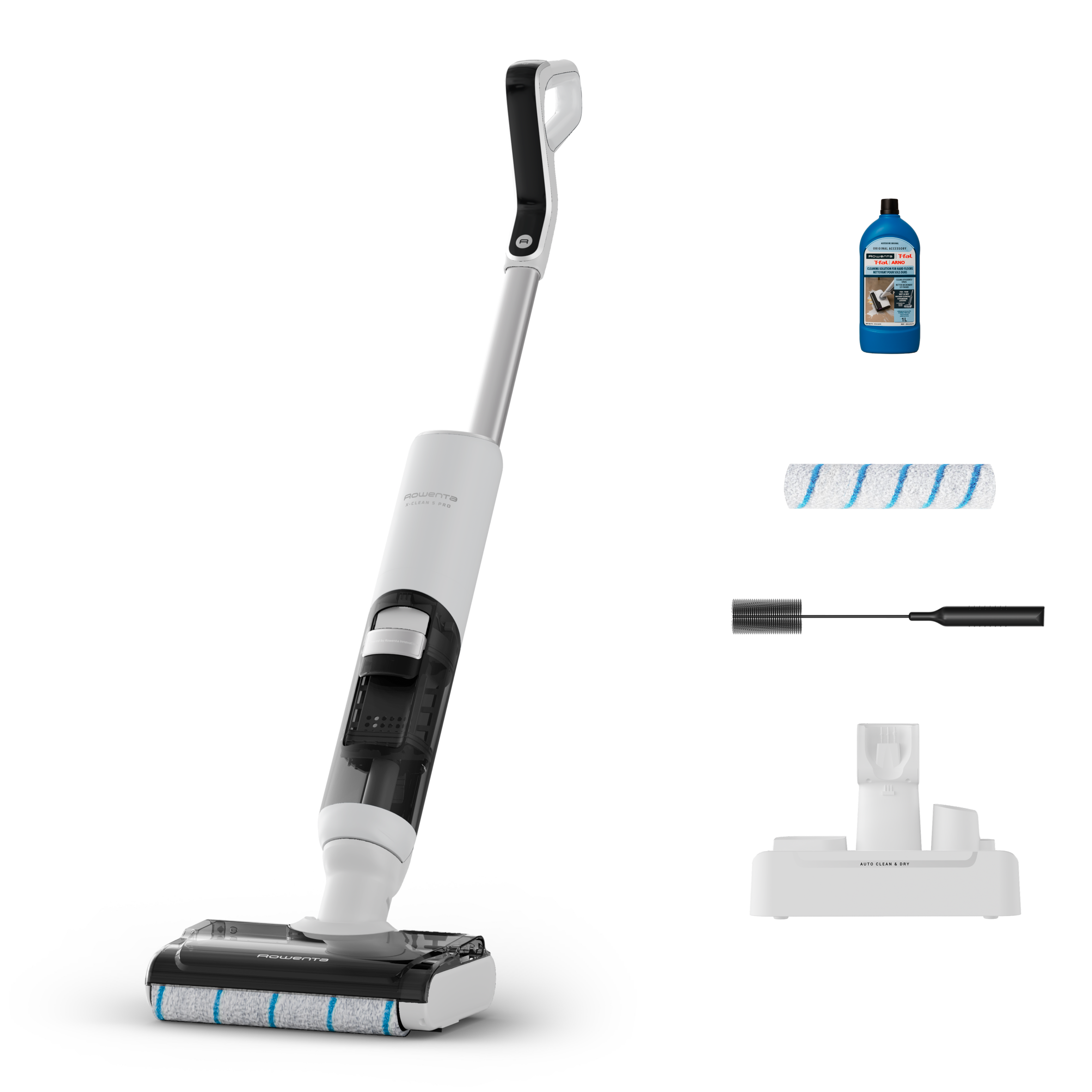 X-Clean 5 Pro de Rowenta, Fregona Eléctrica Sin Cable, 2 en 1, Modo De Detección Automática, Limpieza En Profundidad, Mantenimiento Sencillo