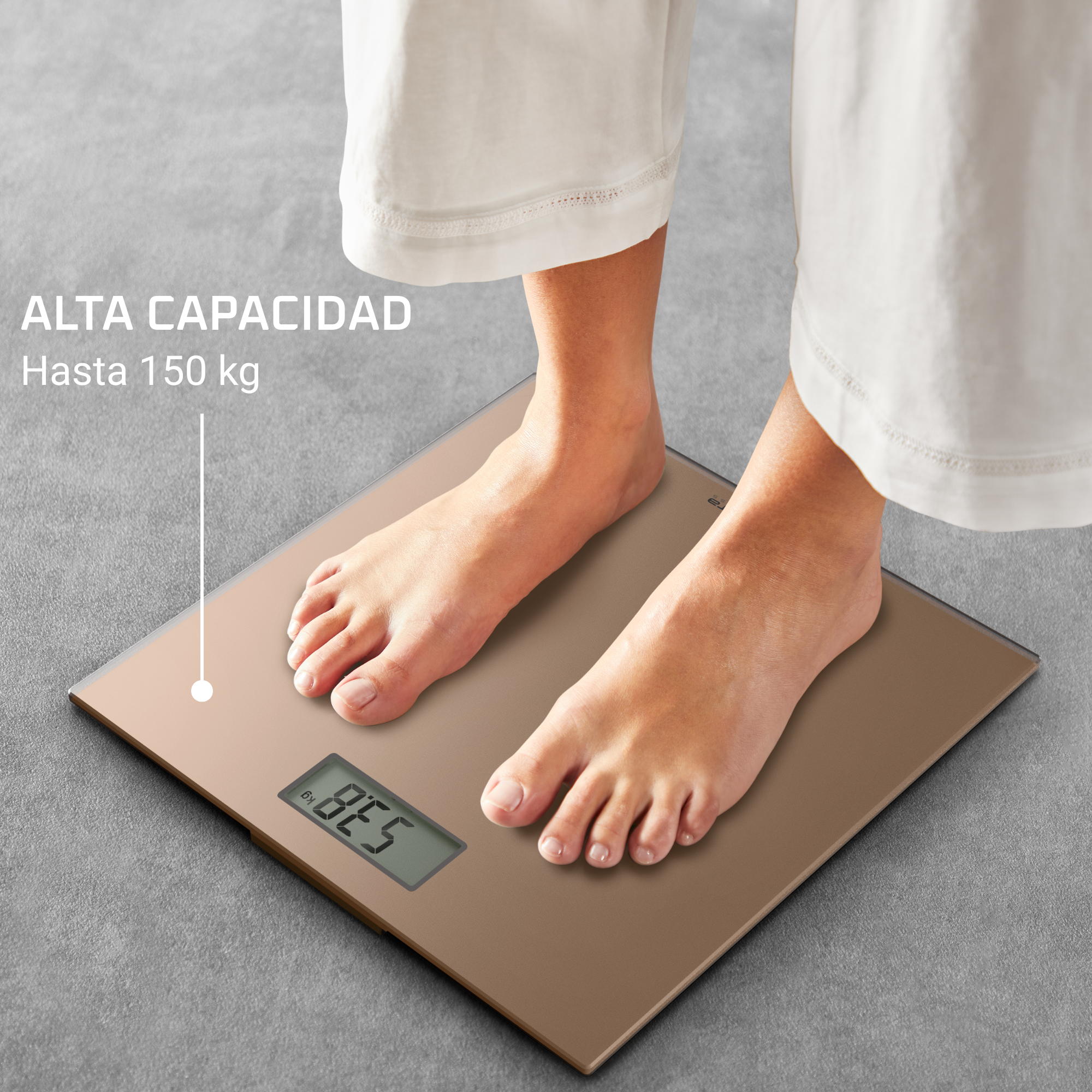 Premiss, Báscula de baño digital, gran pantalla, 150 kg de carga máxima