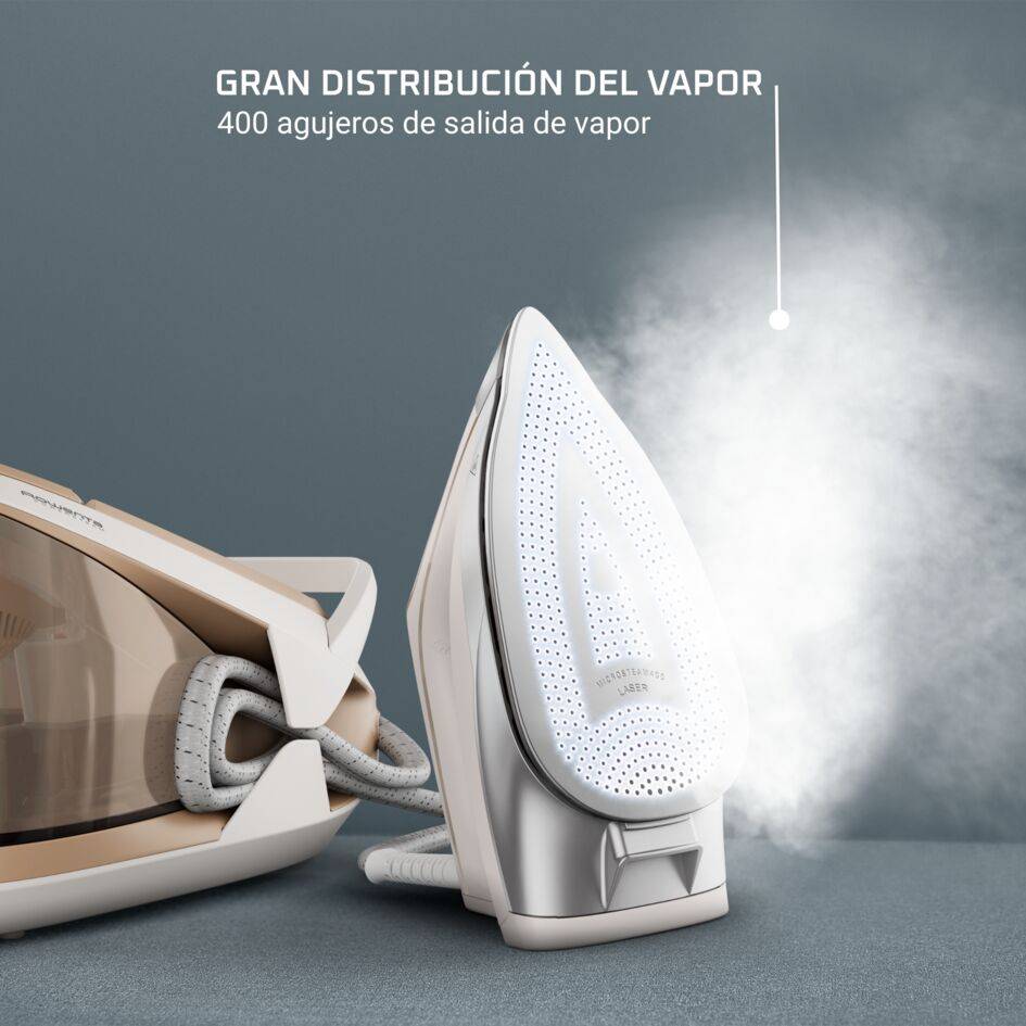 Turbosteam de Rowenta, Centro de planchado, compacto, 6,5 bar de presión, Golpe de vapor muy potente de 350 g/min y Salida de vapor continua de 120 g/min