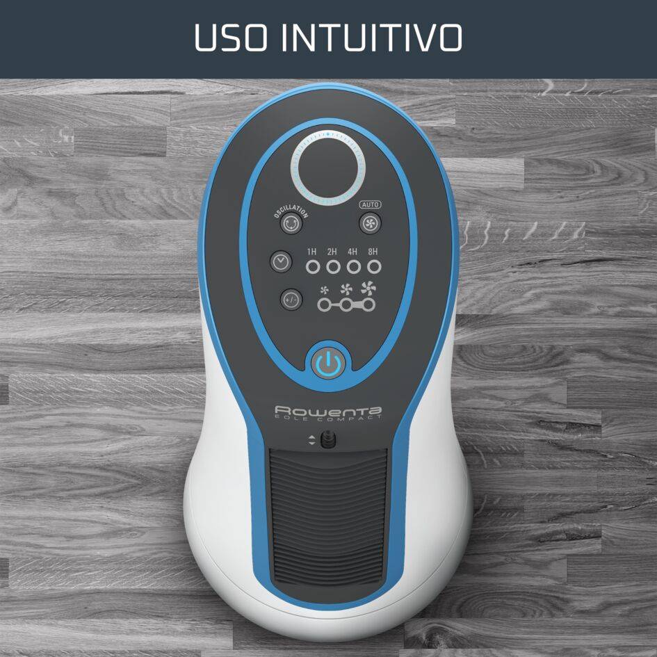 Eole Compact de Rowenta, Ventilador de torre, 3 velocidades, silencioso, oscilación automática