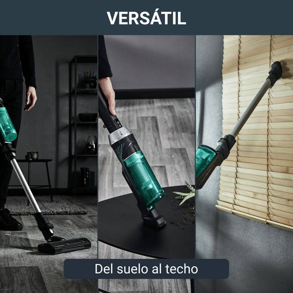 X-Nano de Rowenta, Aspiradora escoba sin cable, extremadamente ligera, aspiradora de mano de 1 Kg, limpieza todo en uno convertible, diseño compacto, autonomía de 40 minutos, base de carga, RH1127WO