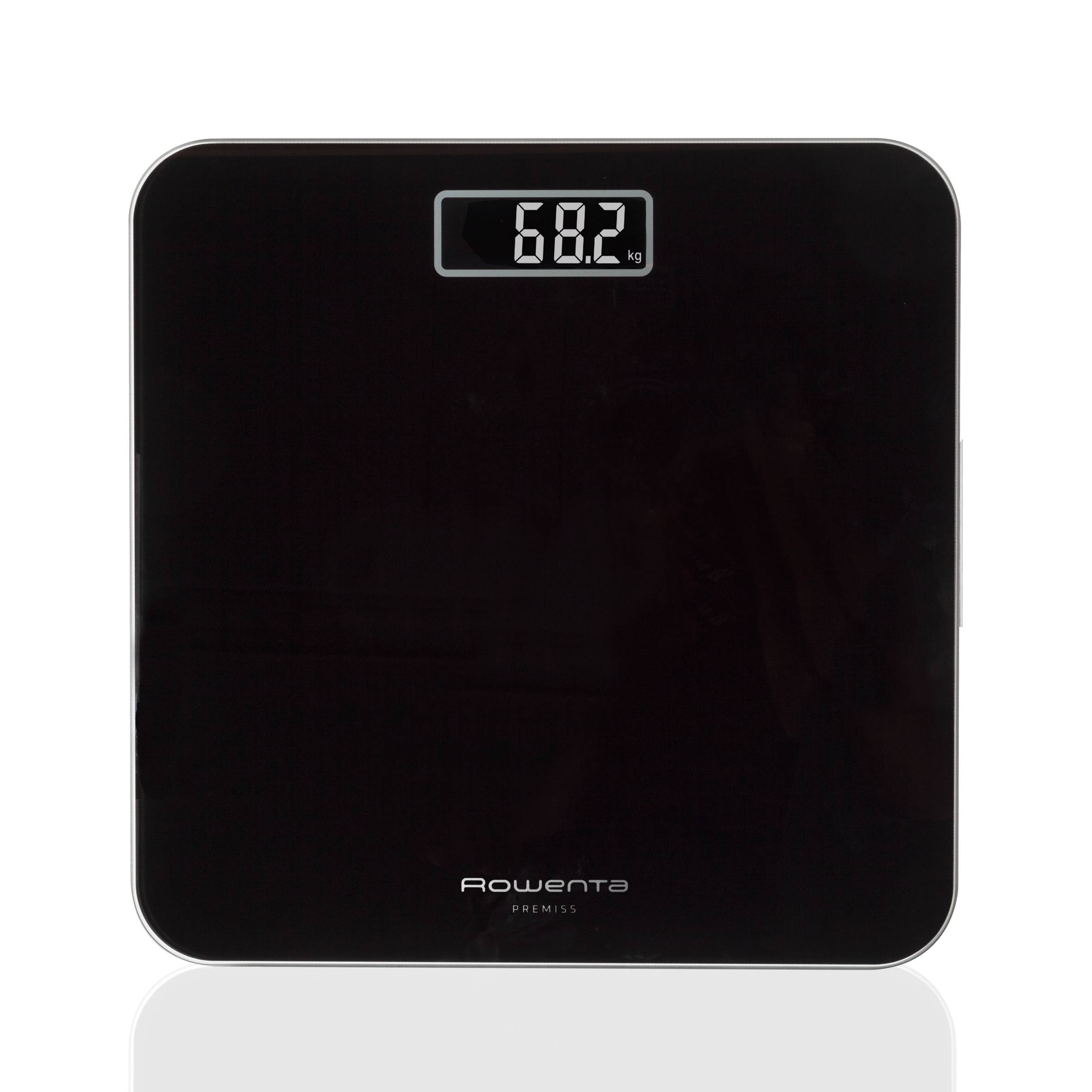Premiss de Rowenta, Báscula de baño, Pantalla LCD de fácil lectura, 160 kg de capacidad, Negro