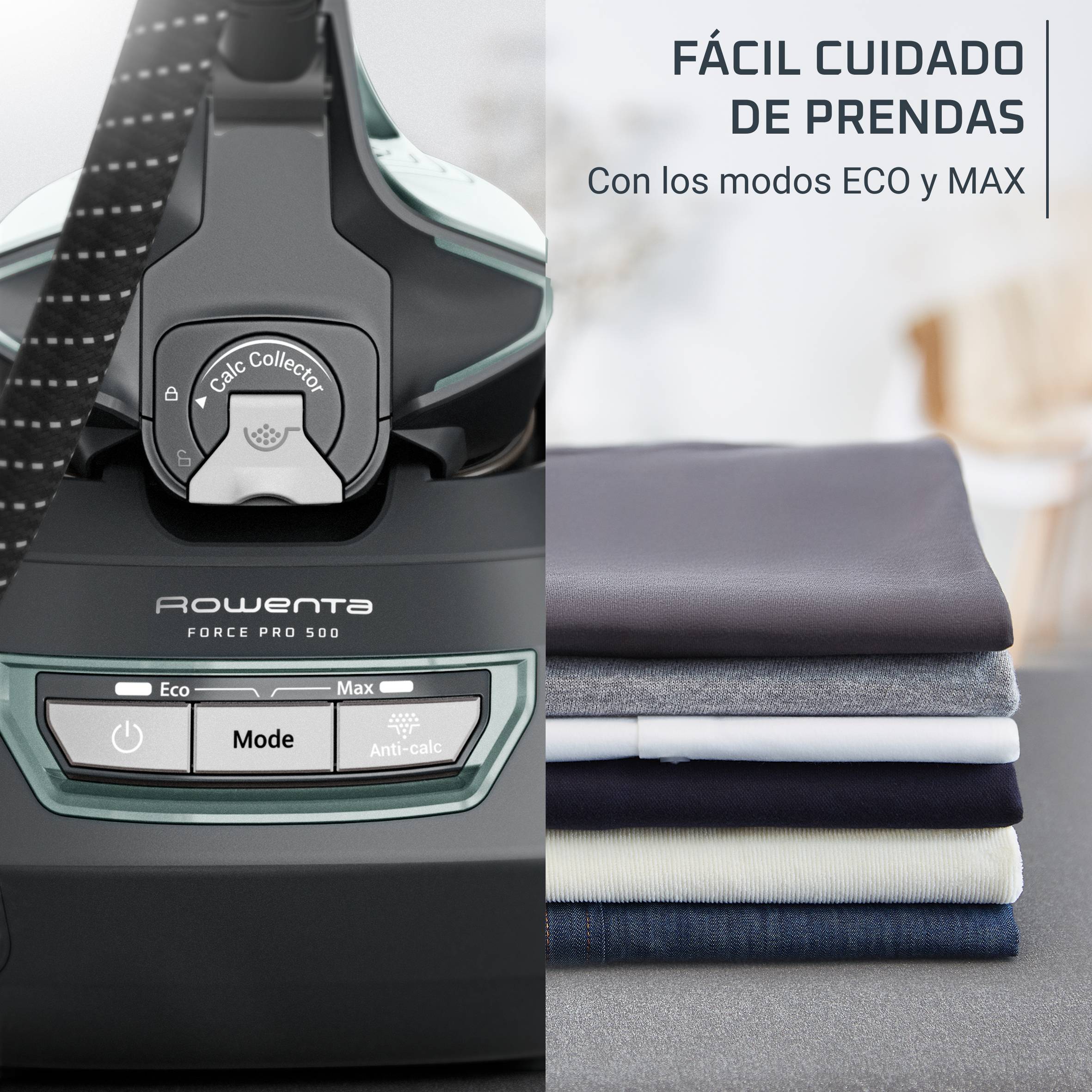 Force Pro 500 de Rowenta, Centro de planchado, golpe de vapor de 600 g/minuto, 8 bares, tecnología Quicksteam, ahorra energía