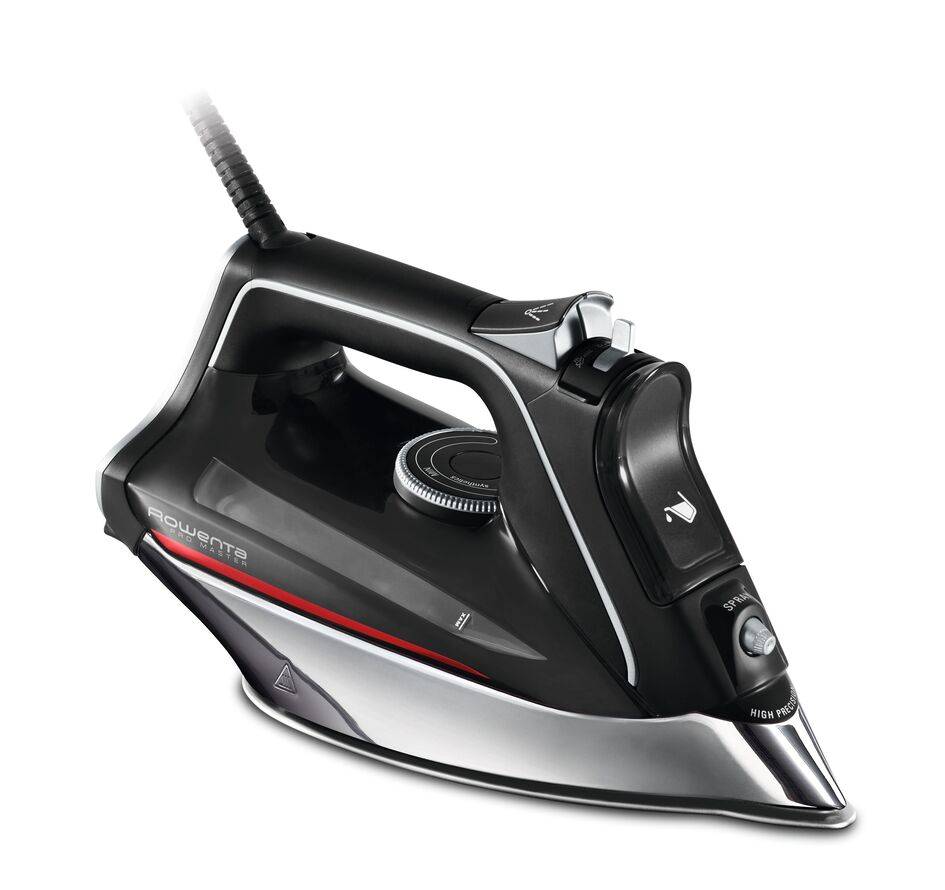 Pro Master de Rowenta, Plancha de vapor, Gran distribución del vapor, Golpe de vapor de 200 g/min, Negra