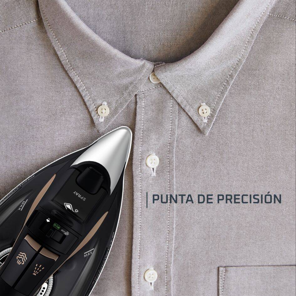 Eco Intelligence, Plancha de vapor, Modo Eco, Gran difusión del vapor, Negro y marrón