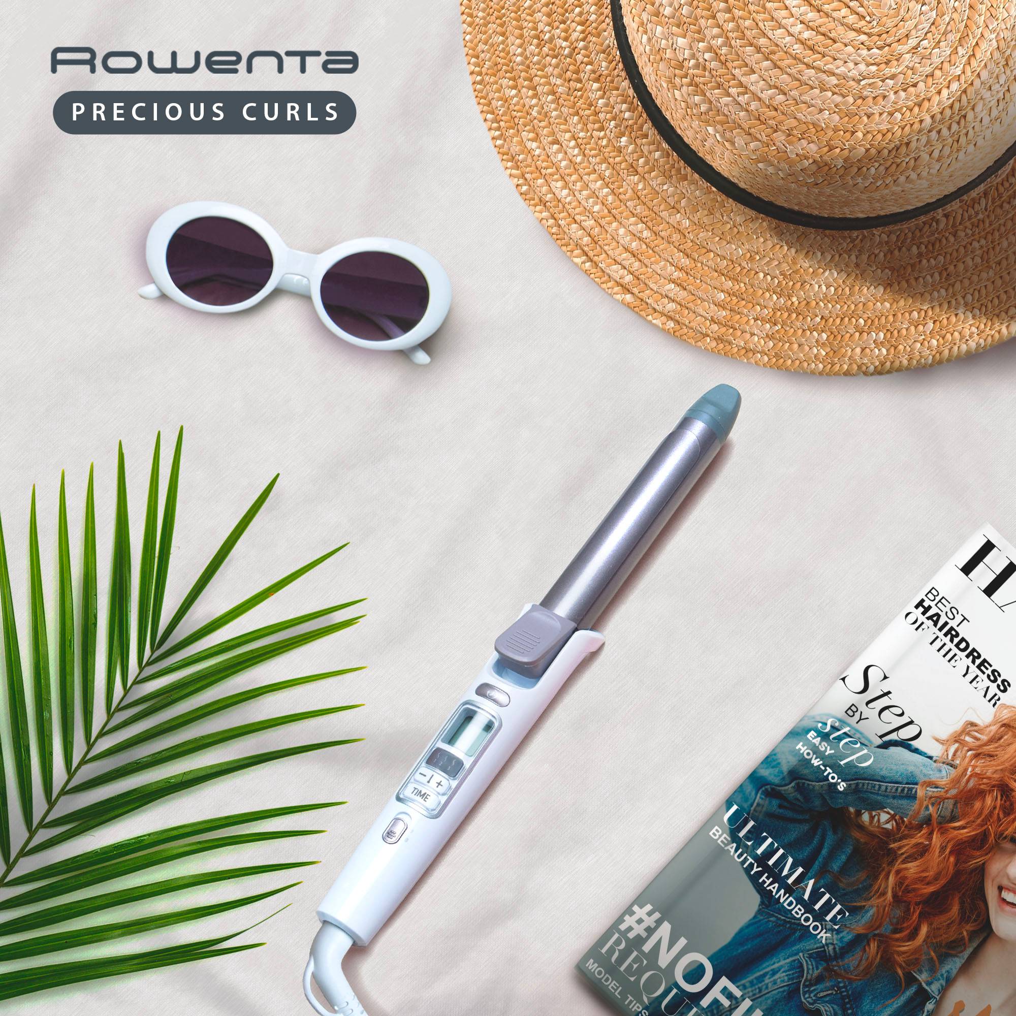 Premium Care Precious Curls, Tenacilla de 25 mm, 3 Programas, Temporizador, Brillo radiante