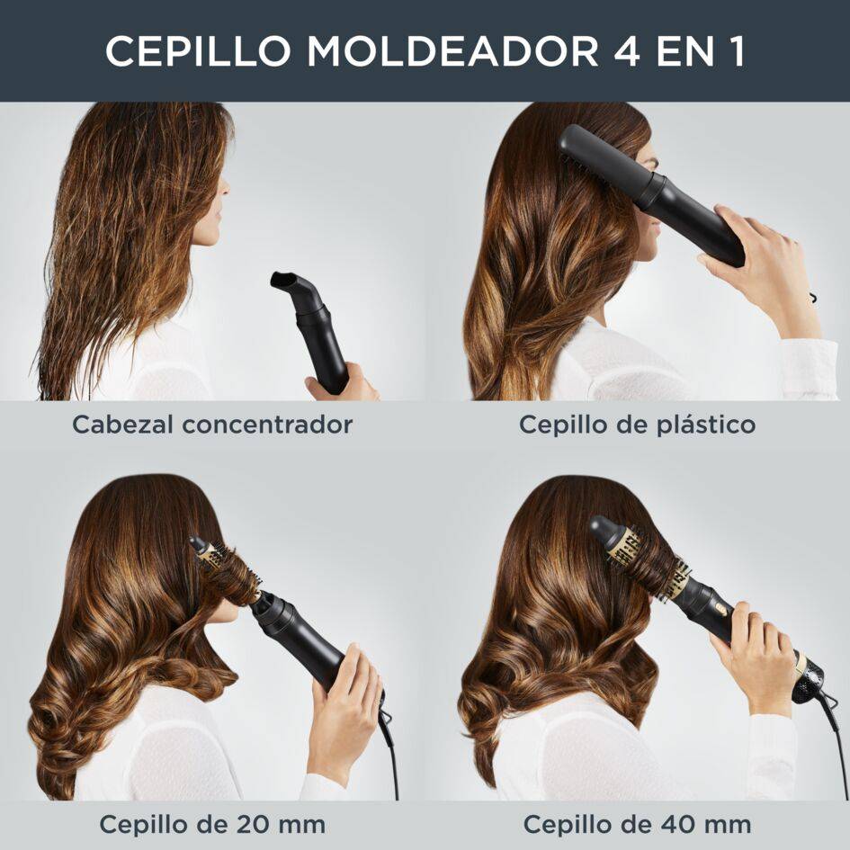 Express Style de Rowenta, Cepillo de aire caliente, Seca y moldea, Revestimiento Cerámico