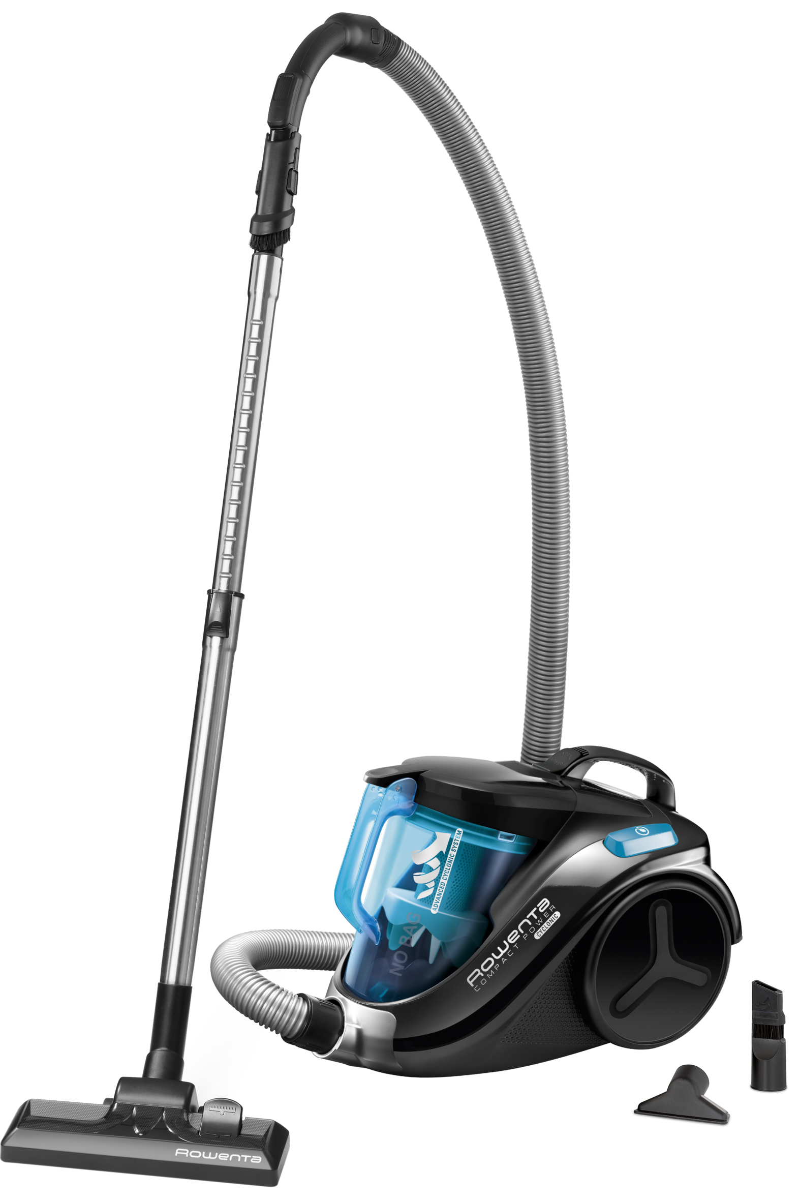COMPACT POWER CYCLONIC CLASSIC NEGRO Y AZUL + 2 ACCESORIOS