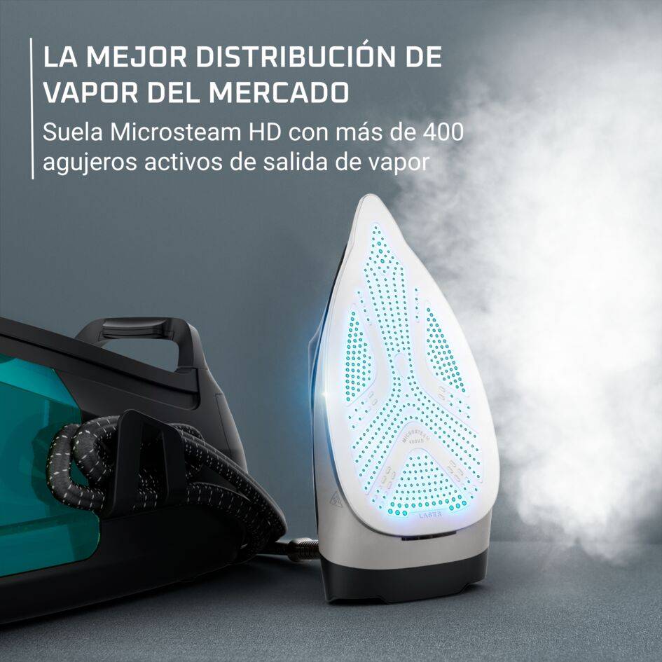 Rowenta Perfect Steam Pro, Centro de Planchado, 7,2 bares, Golpe de Vapor de 460 g/min, Suela Premium, Depósito de Agua Extraíble de 1,1 L, Modo ECO